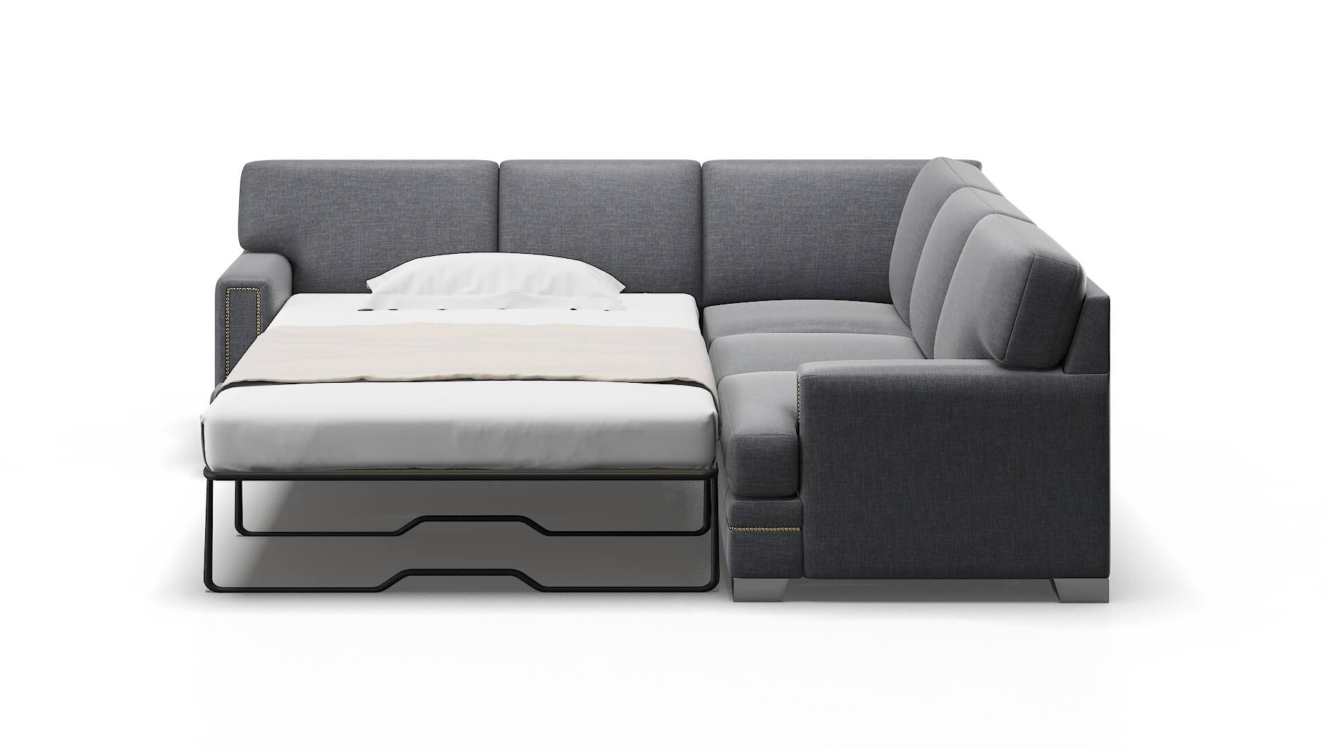 Barcelona Keylargo Graphite Sectional Sleeper Espresso legs 1