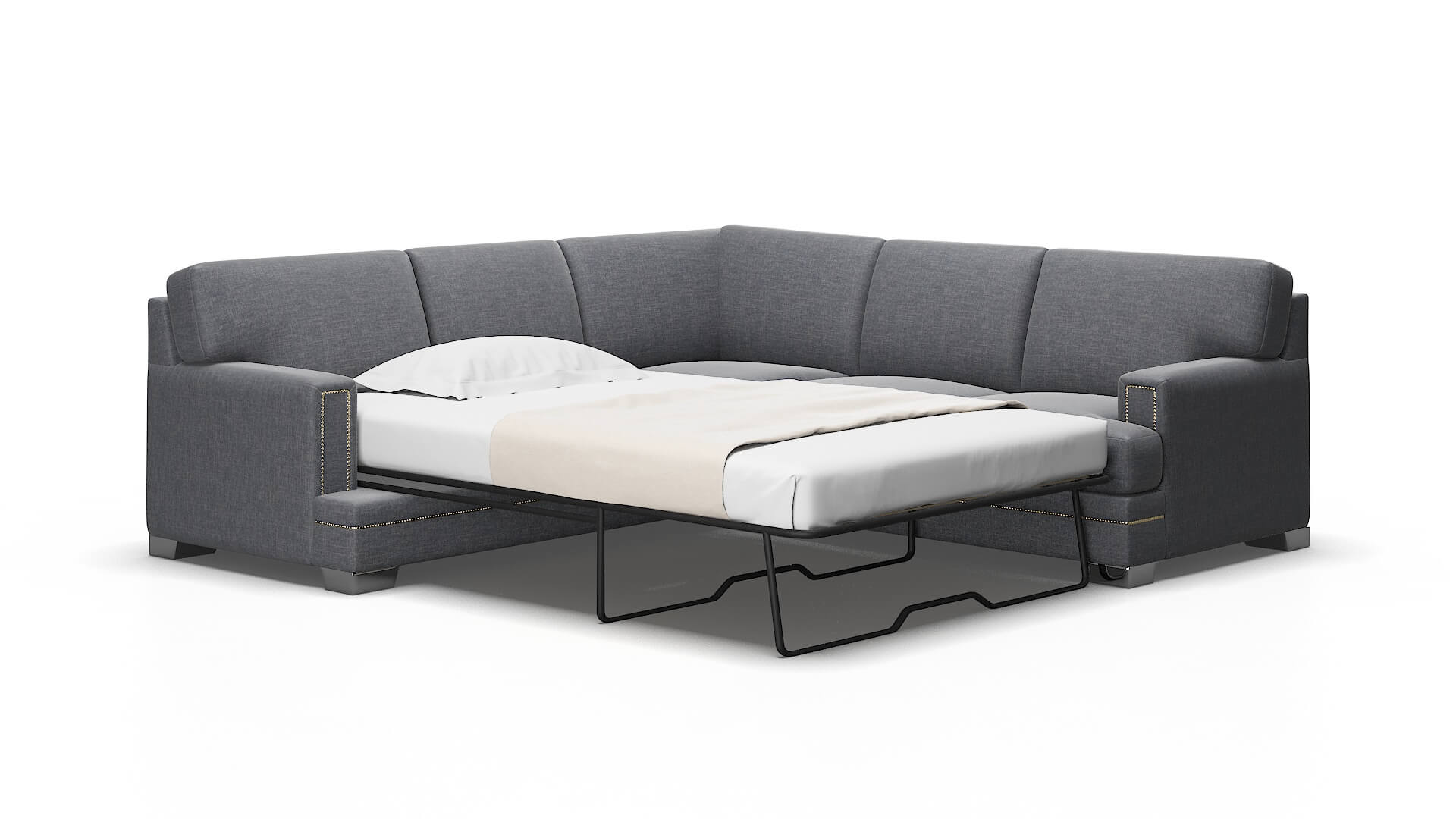 Barcelona Keylargo Graphite Sectional Sleeper Espresso legs 2