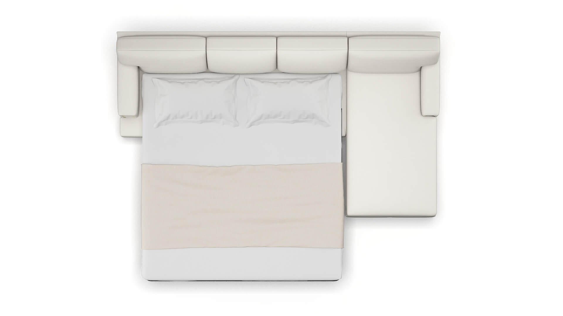 Barcelona Keylargo Oatmeal Panel Sleeper Espresso legs 3