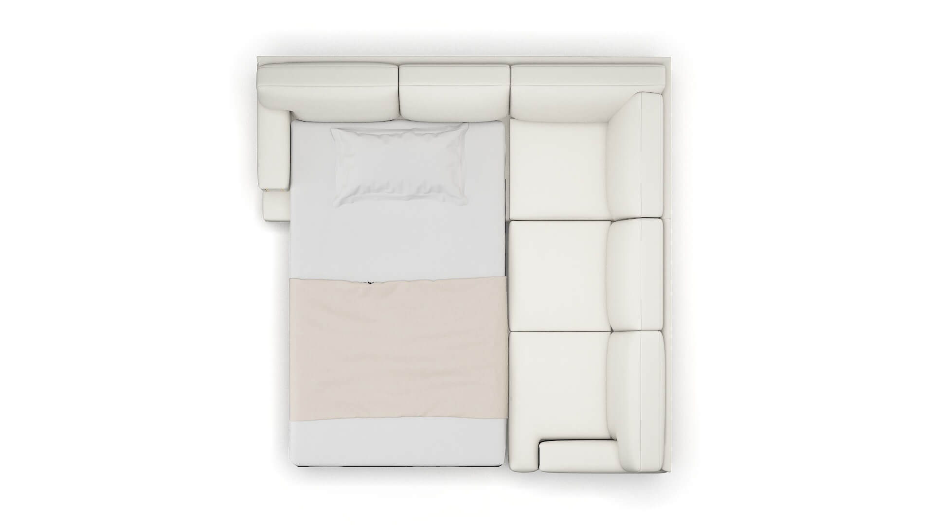 Barcelona Keylargo Oatmeal Sectional Sleeper Espresso legs 3