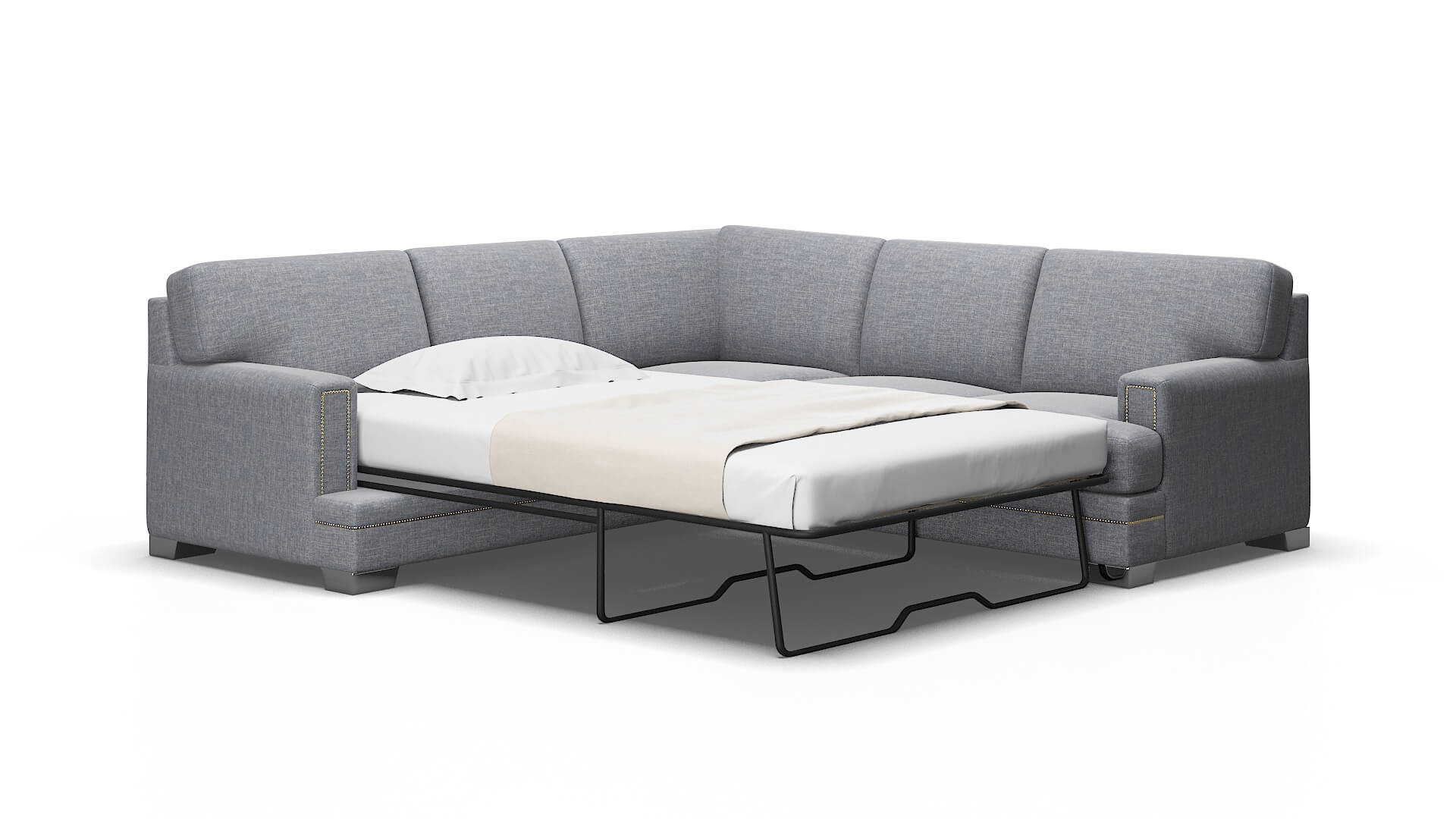 Barcelona Lana Ash Sectional Sleeper Espresso legs 2