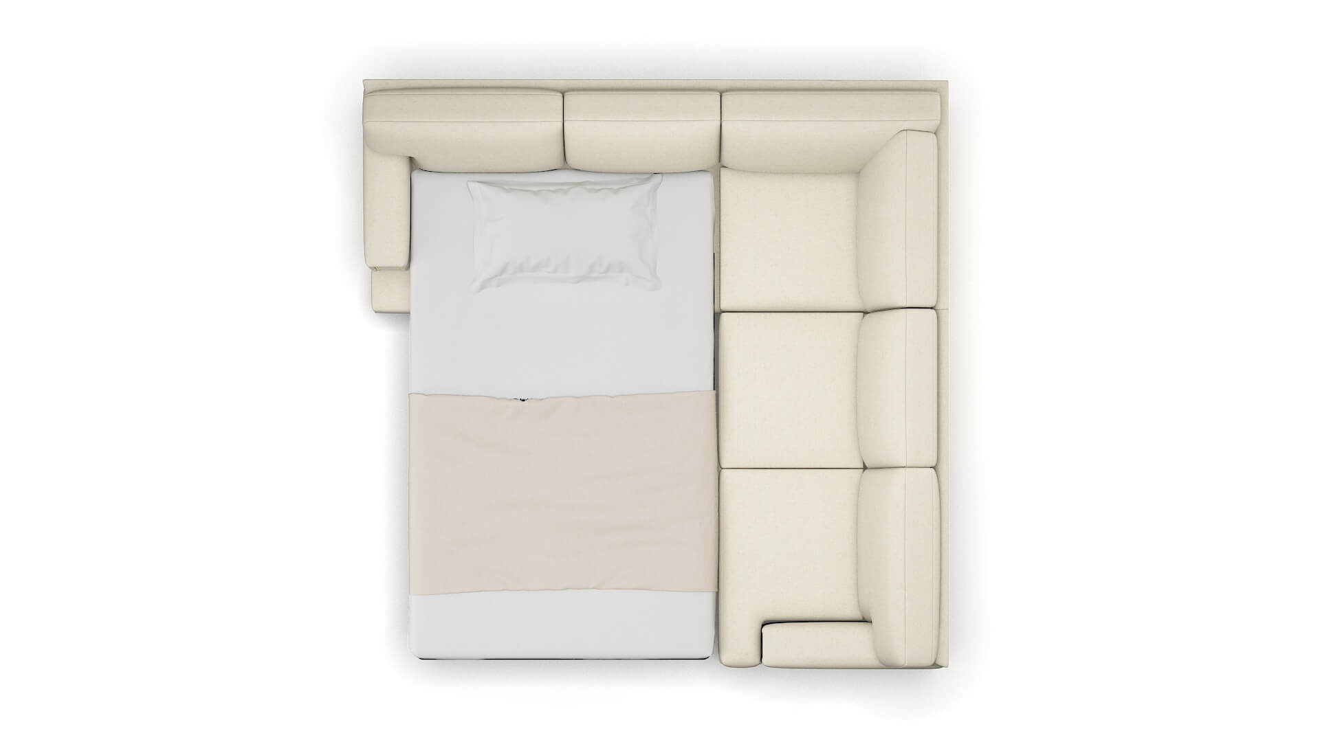 Barcelona Lana Sand Sectional Sleeper Espresso legs 3