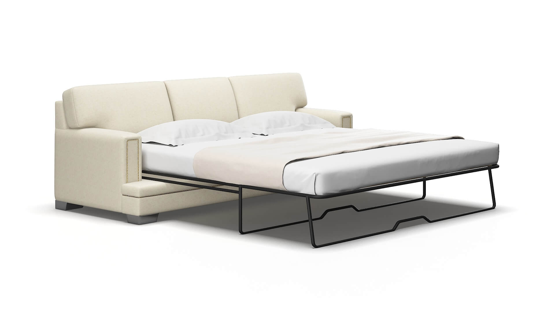 Barcelona Lana Sand Sofa Sleeper Espresso legs 2