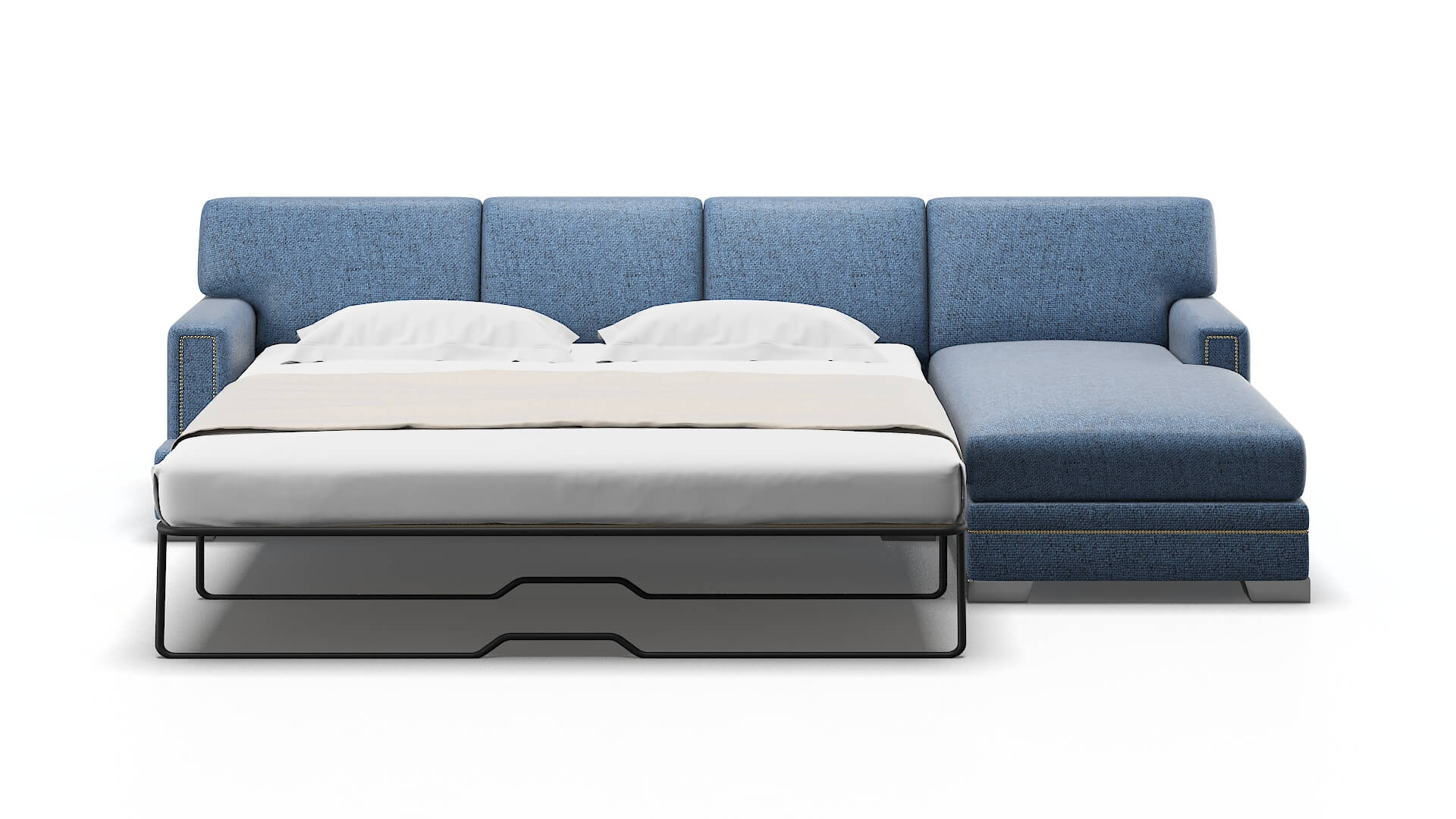 Barcelona Leslie Indigo Panel Sleeper Espresso legs 1