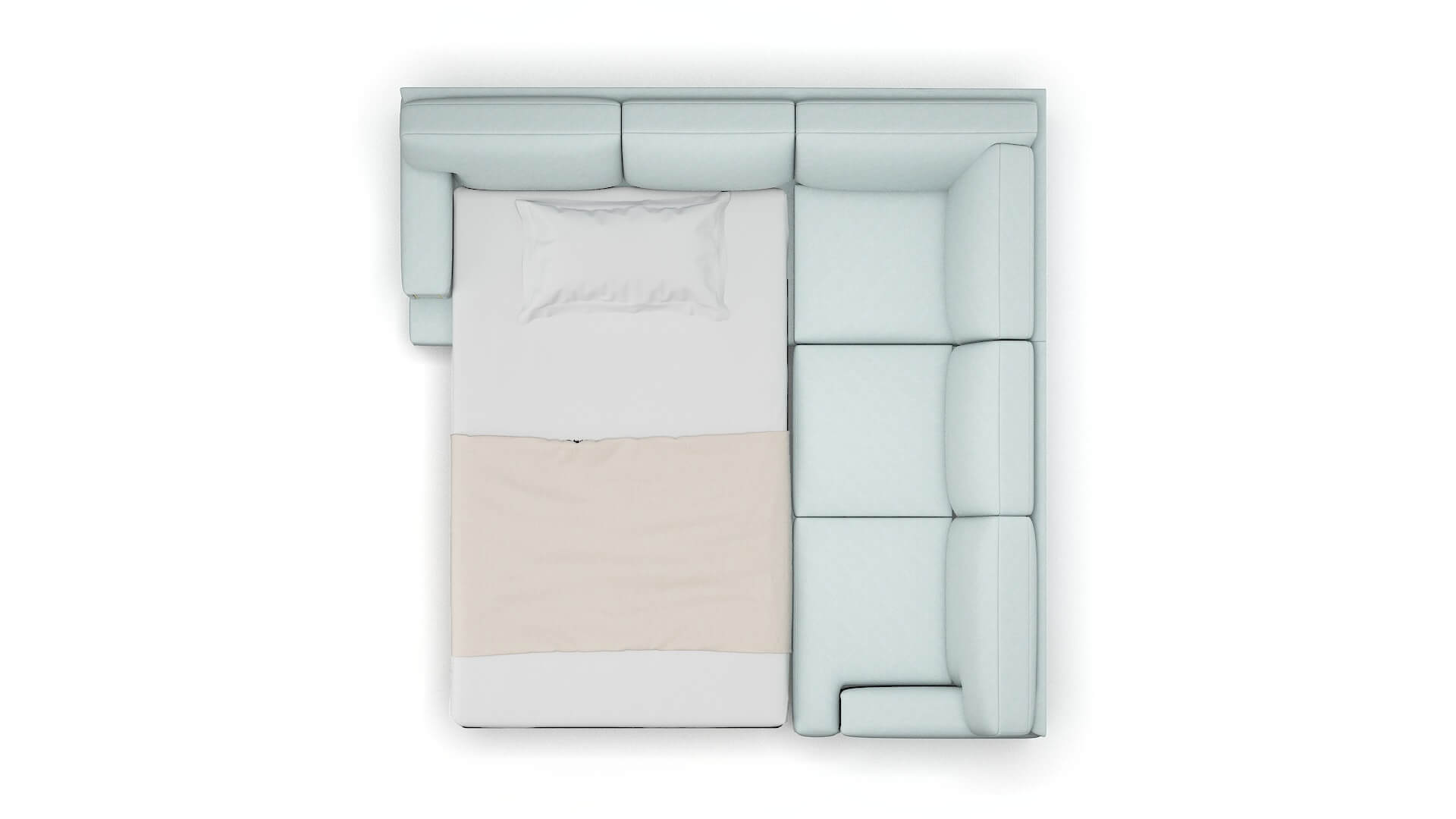 Barcelona Leslie Robins_egg Sectional Sleeper Espresso legs 3