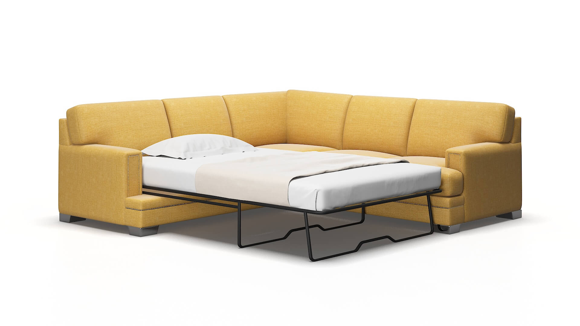 Barcelona Leslie Saffron Sectional Sleeper Espresso legs 2