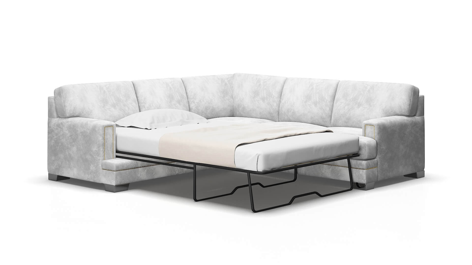 Barcelona Loft Snowfall Sectional Sleeper Espresso legs 2