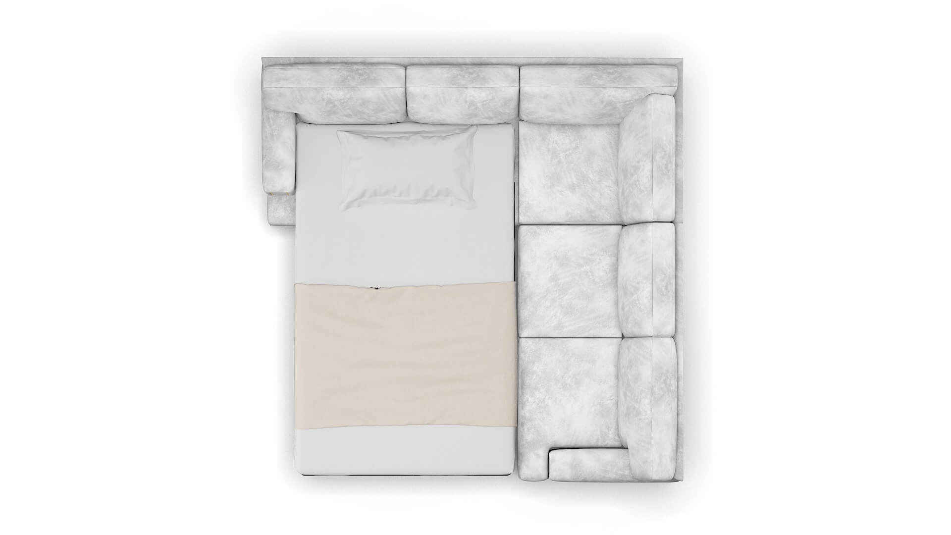 Barcelona Loft Snowfall Sectional Sleeper Espresso legs 3