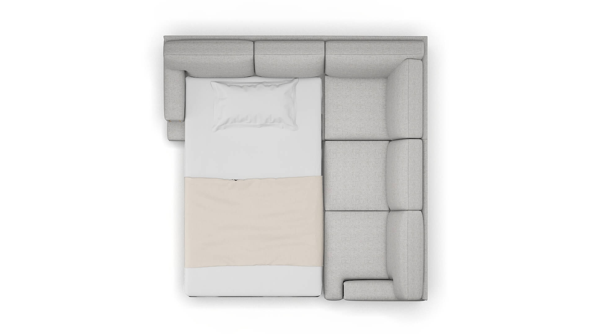 Barcelona Malibu Dove Sectional Sleeper Espresso legs 3