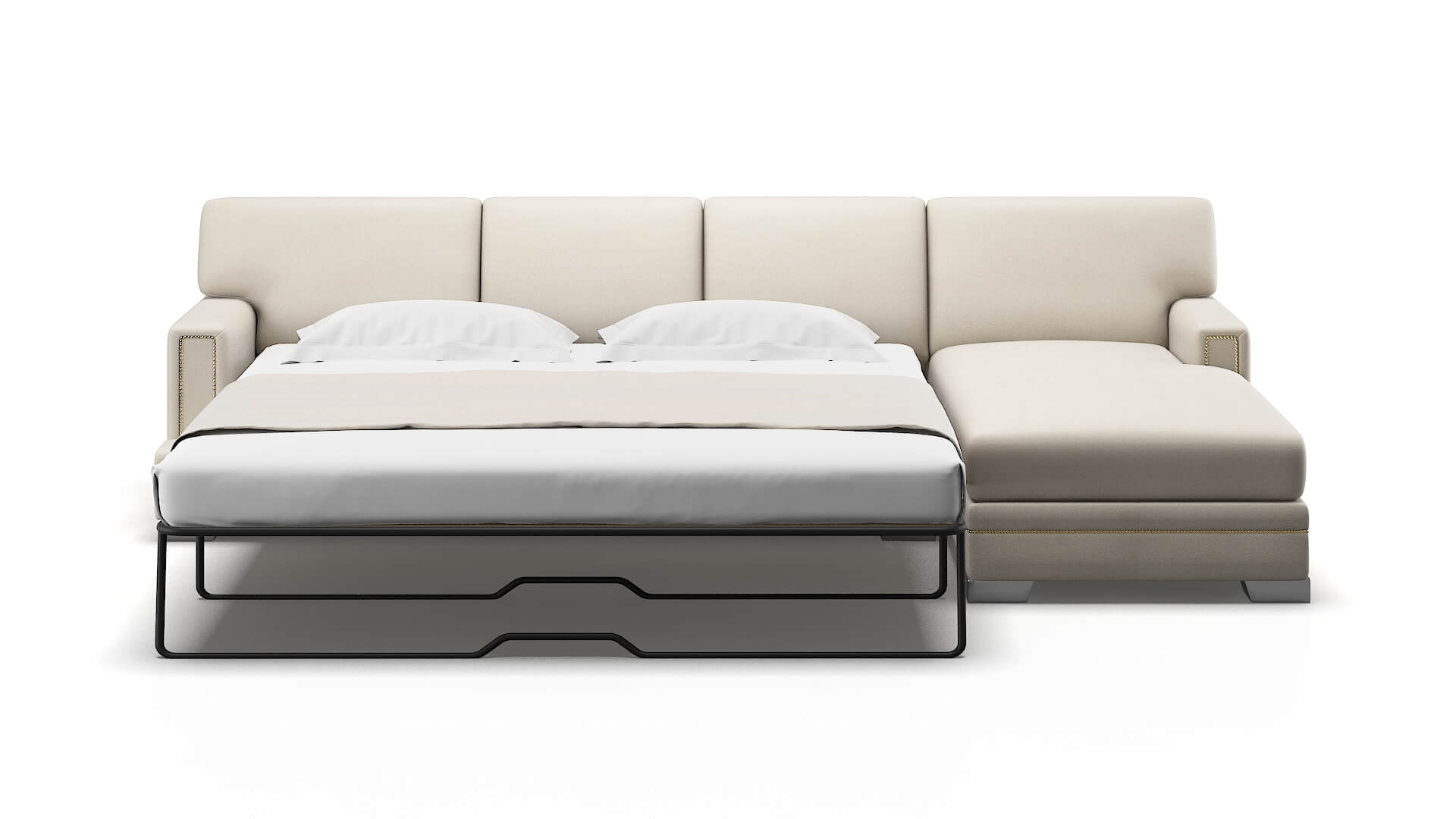 Barcelona Malibu Linen Panel Sleeper Espresso legs 1