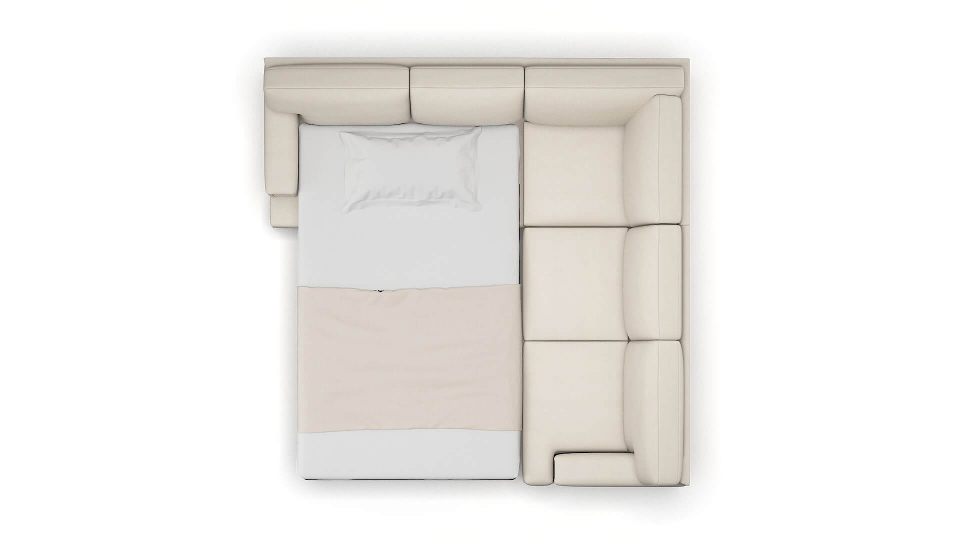 Barcelona Malibu Linen Sectional Sleeper Espresso legs 3