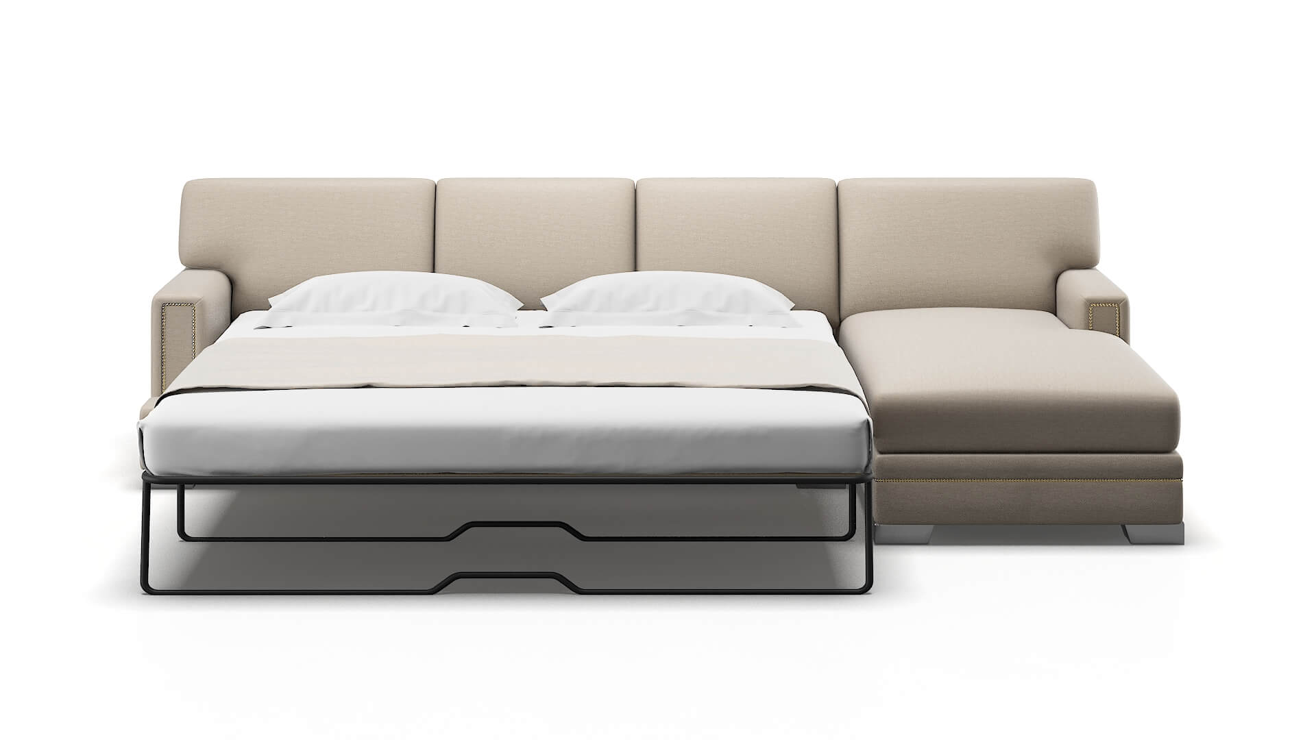 Barcelona Naples Almond Panel Sleeper Espresso legs 1