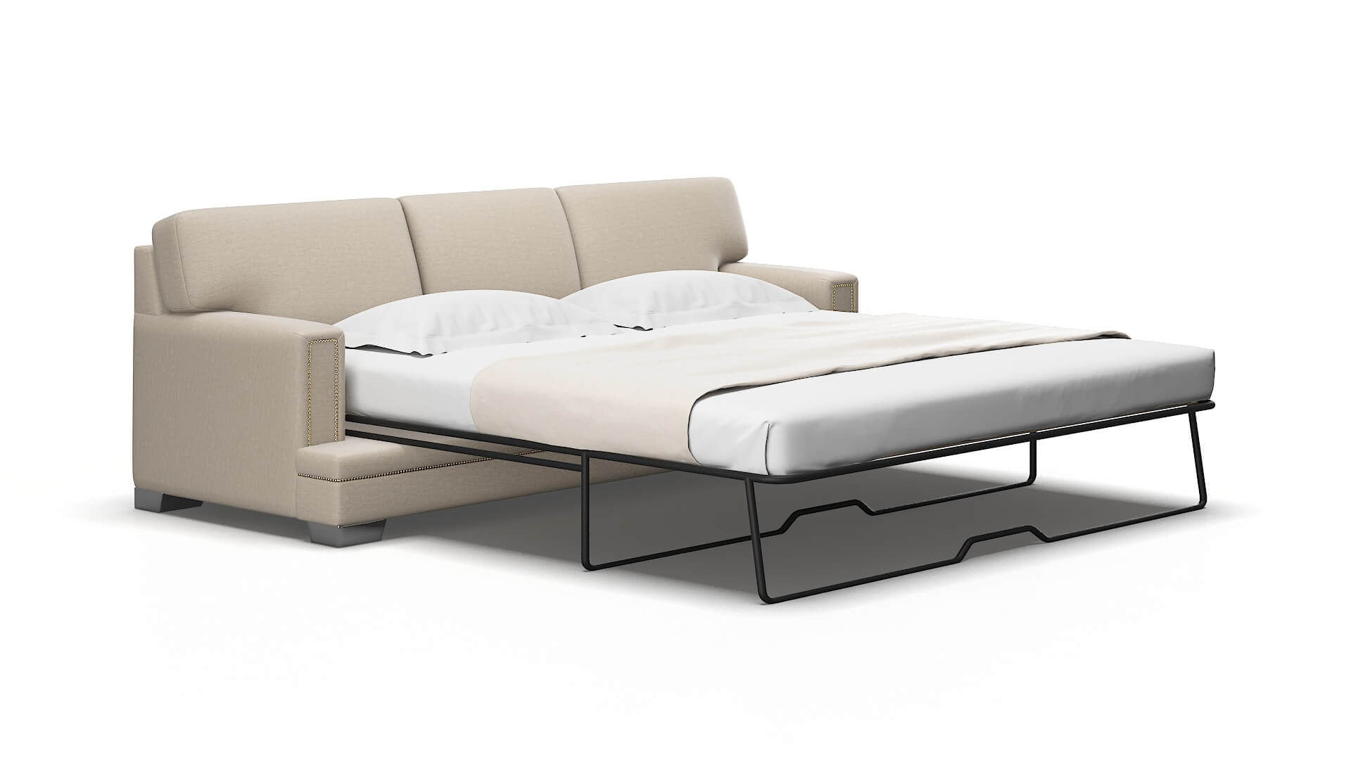 Barcelona Naples Almond Sofa Sleeper Espresso legs 2