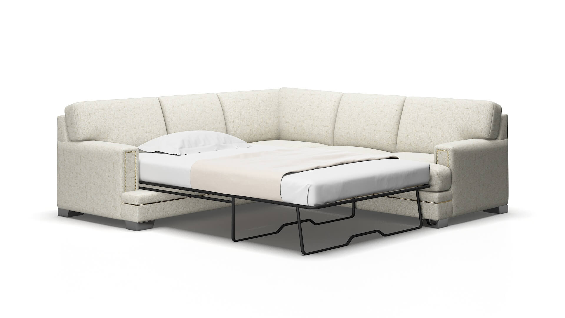 Barcelona Oceanside Birch Sectional Sleeper Espresso legs 2