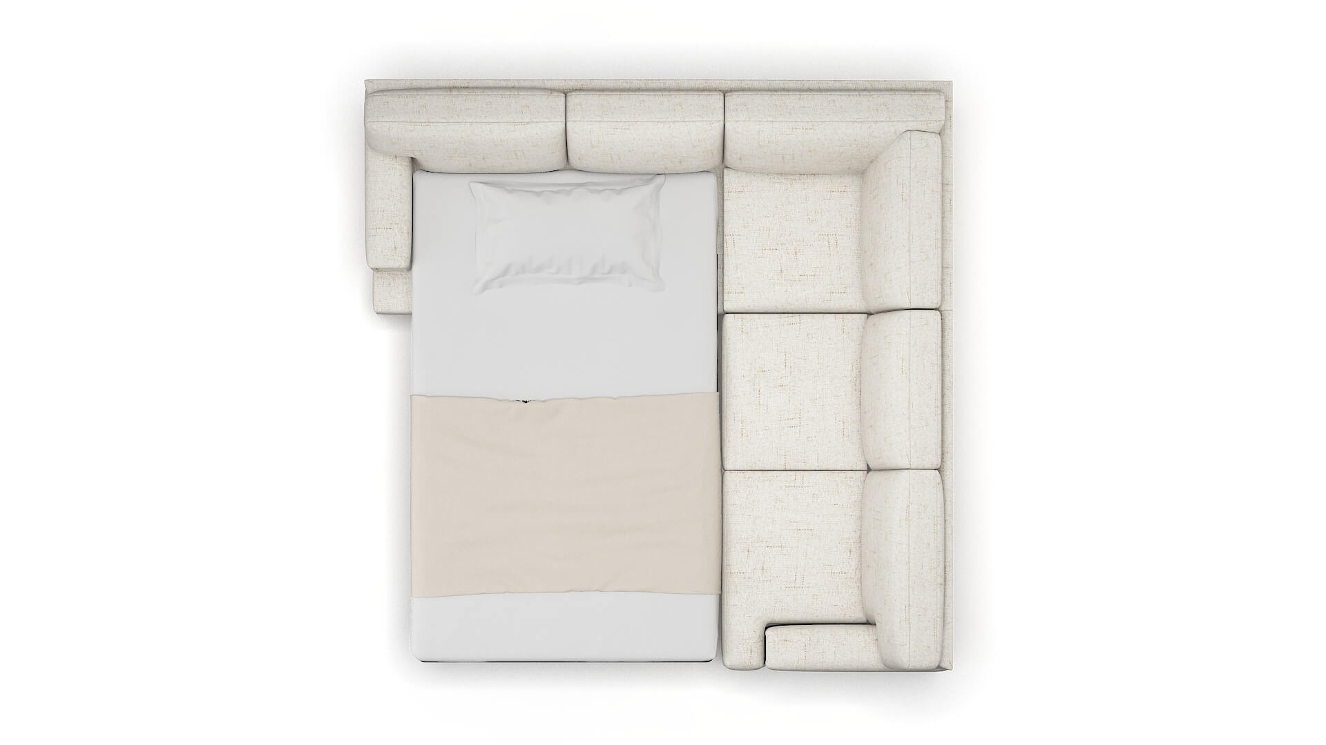 Barcelona Oceanside Natural Sectional Sleeper Espresso legs 3