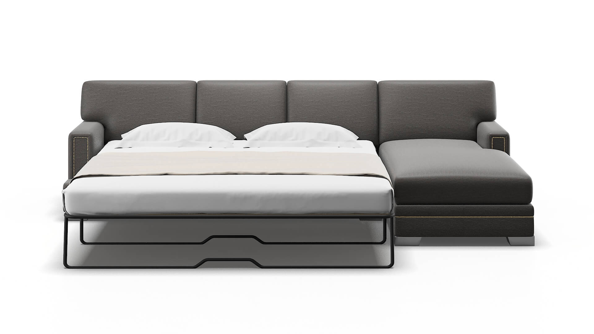 Barcelona Oscar Grey Panel Sleeper Espresso legs 1