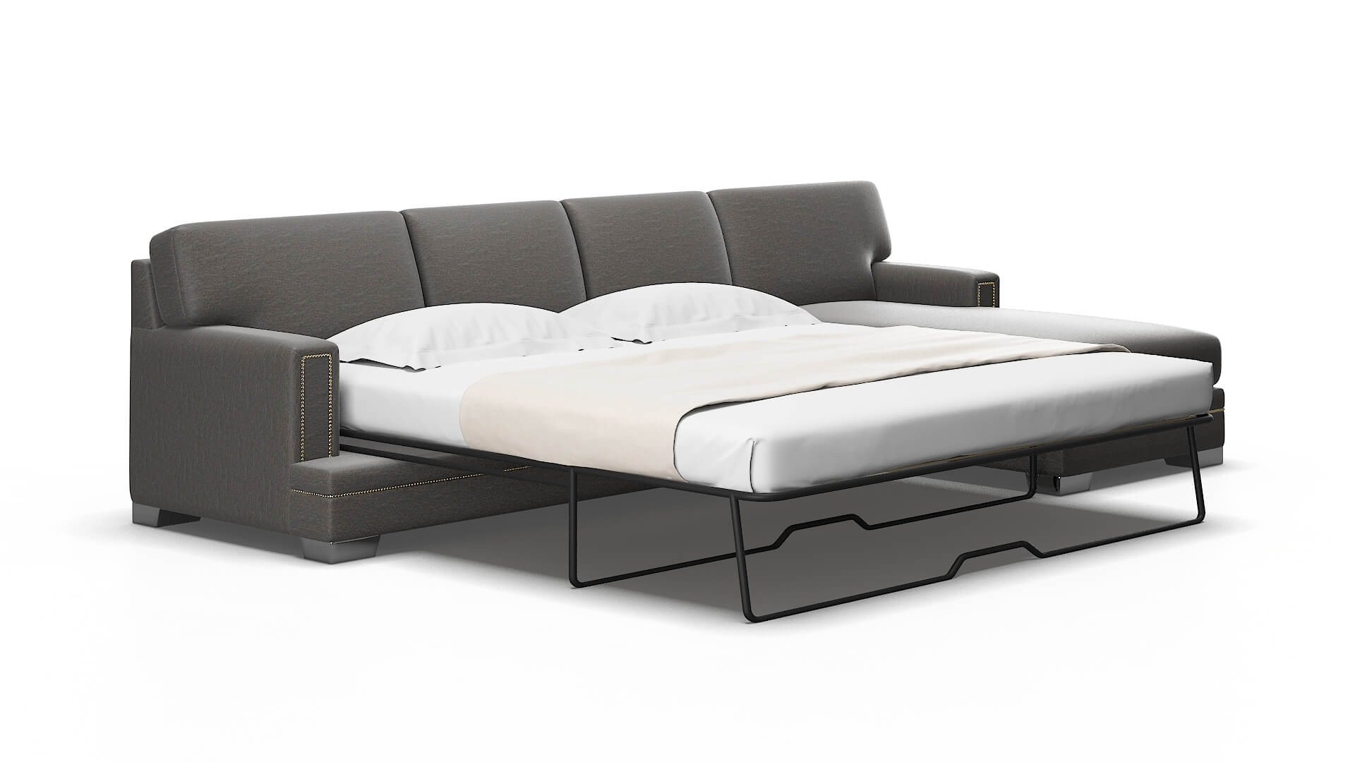 Barcelona Oscar Grey Panel Sleeper Espresso legs 2