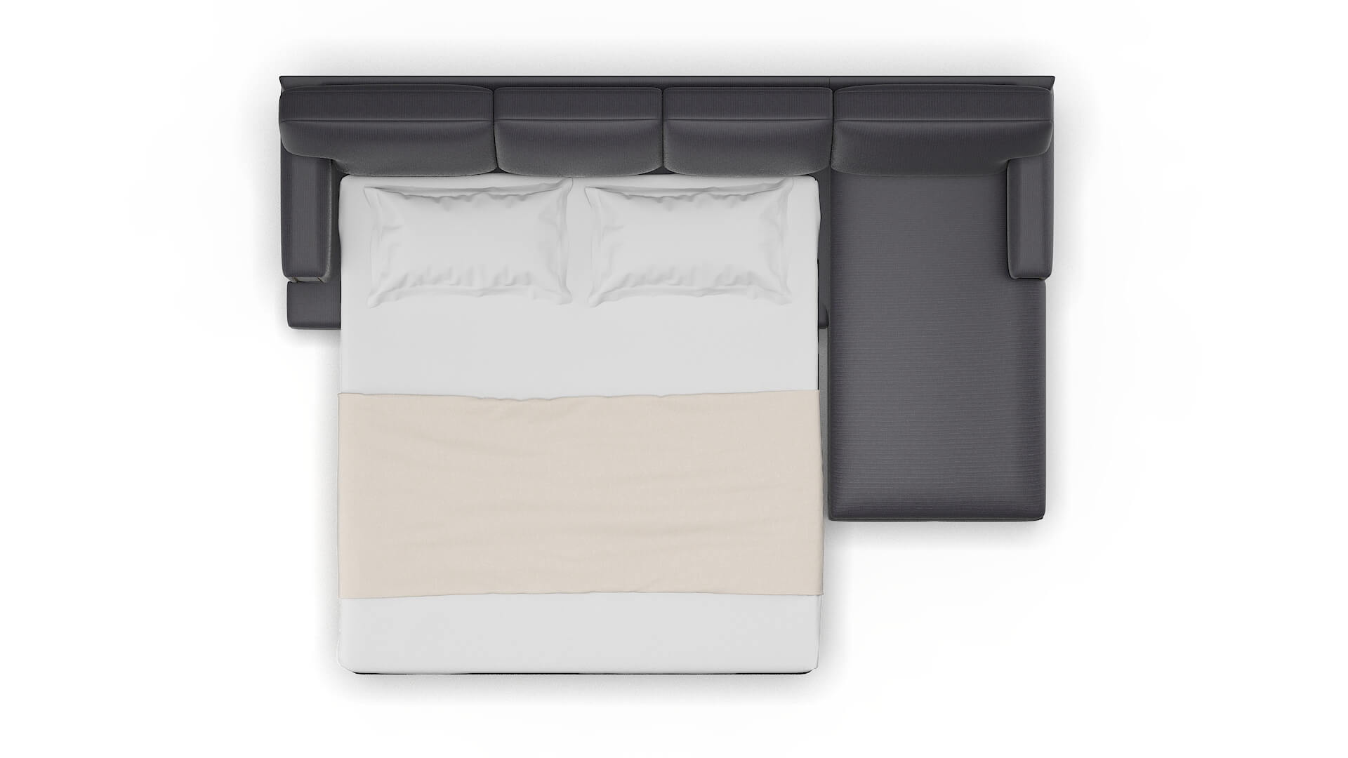 Barcelona Parker Charcoal Panel Sleeper Espresso legs 3