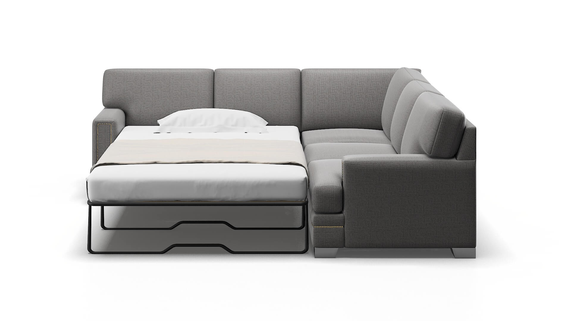 Barcelona Parker Graphite Sectional Sleeper Espresso legs 1