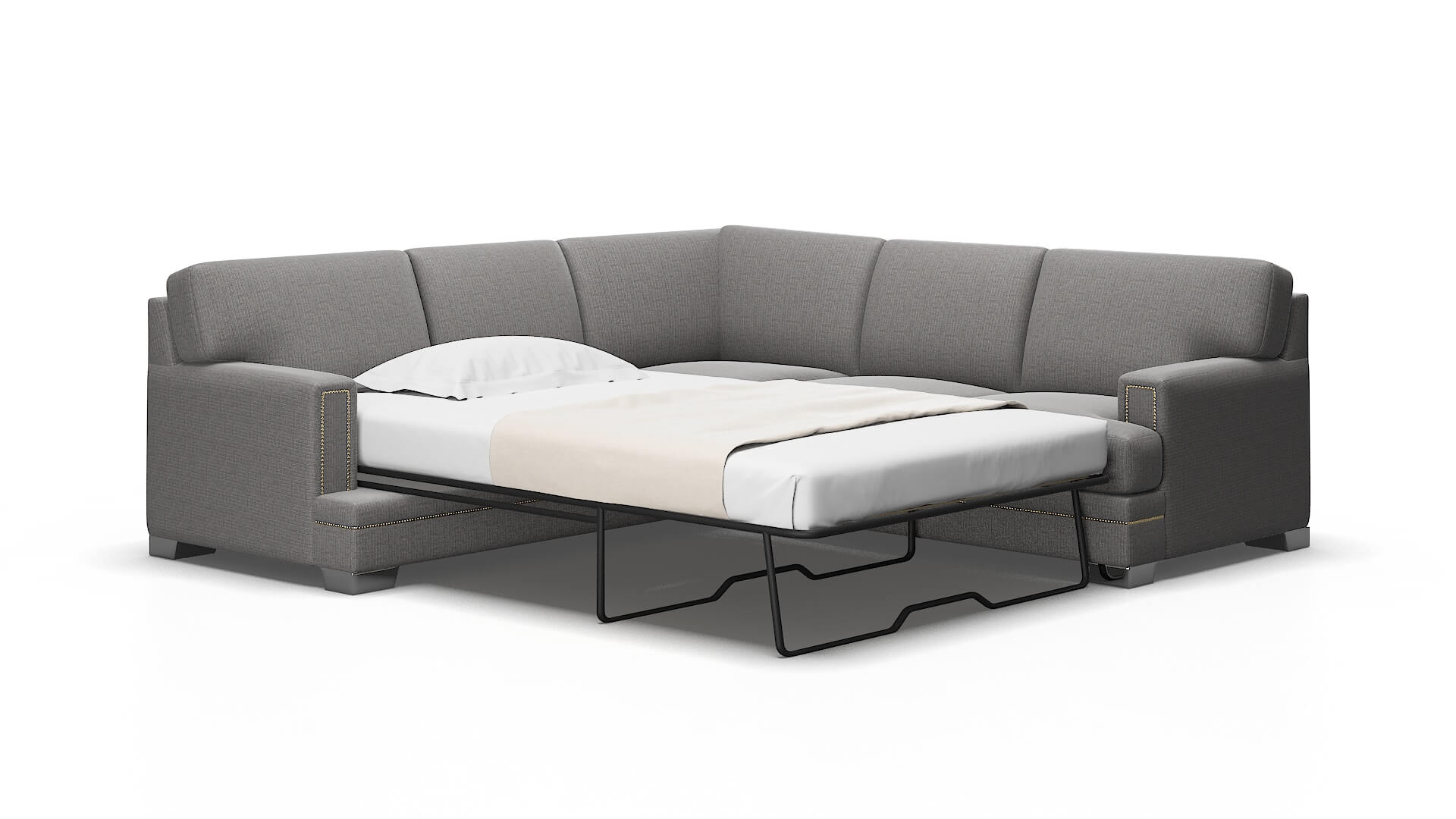 Barcelona Parker Graphite Sectional Sleeper Espresso legs 2