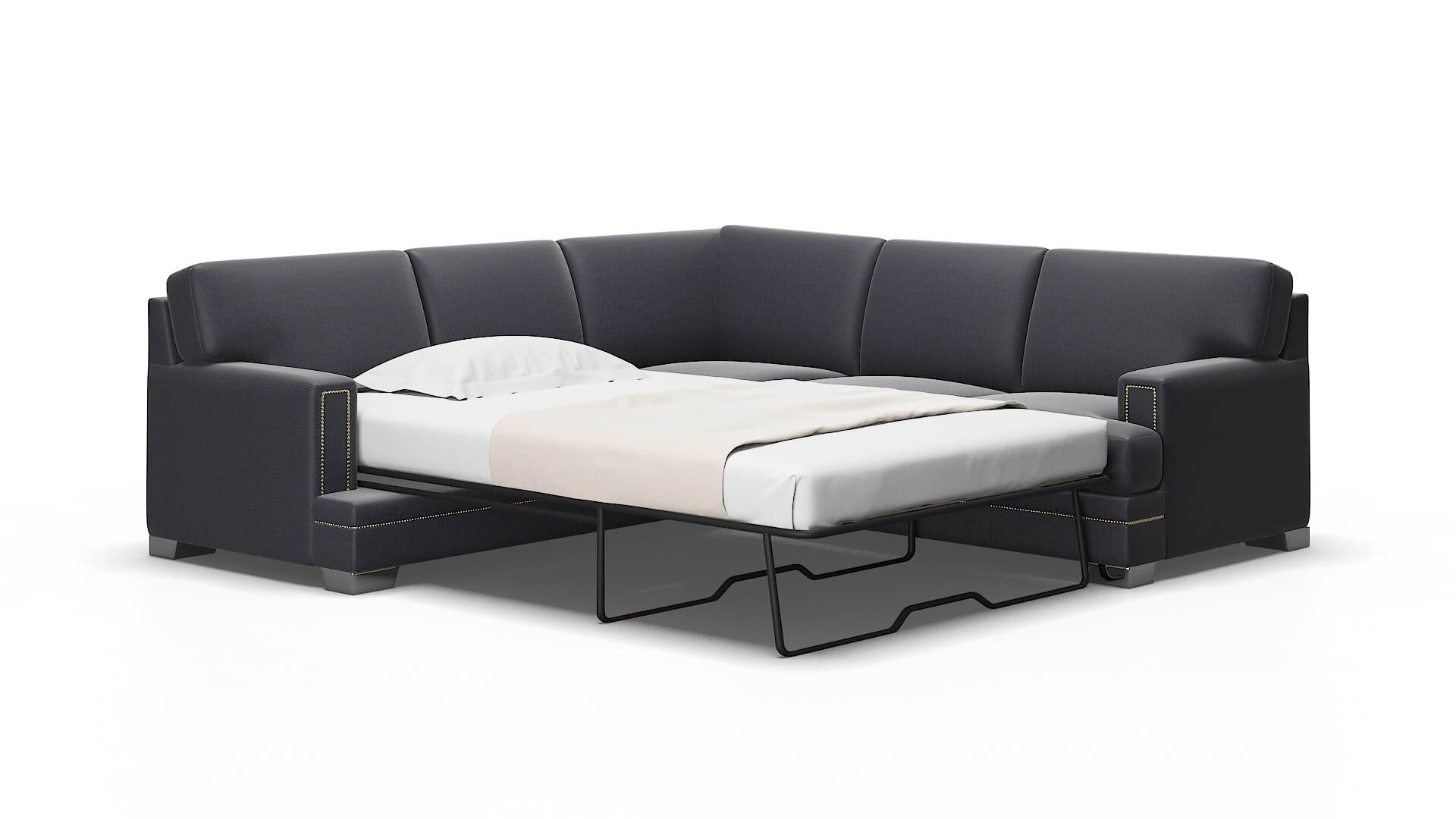 Barcelona Parker Midnight Sectional Sleeper Espresso legs 2