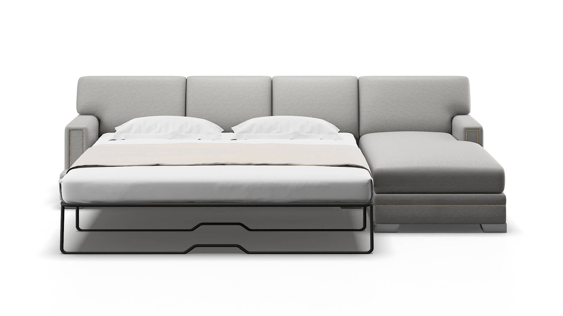 Barcelona Parker Silver Panel Sleeper Espresso legs 1