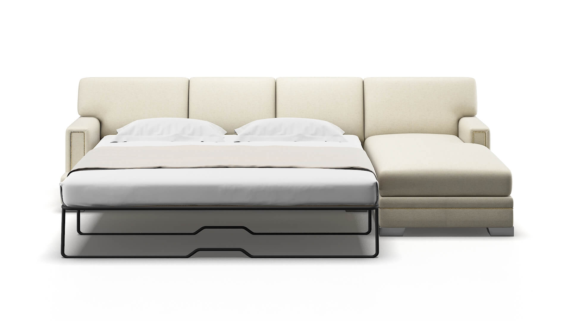 Barcelona Phoenix Ivory Panel Sleeper Espresso legs 1