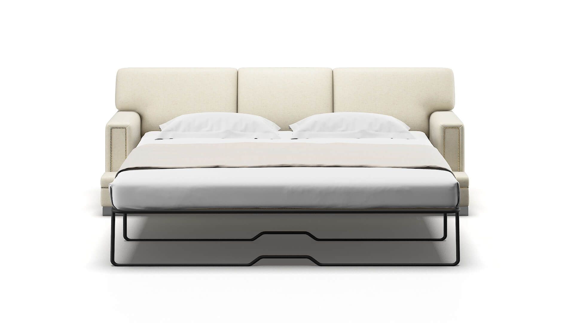 Barcelona Phoenix Ivory Sofa Sleeper Espresso legs 1