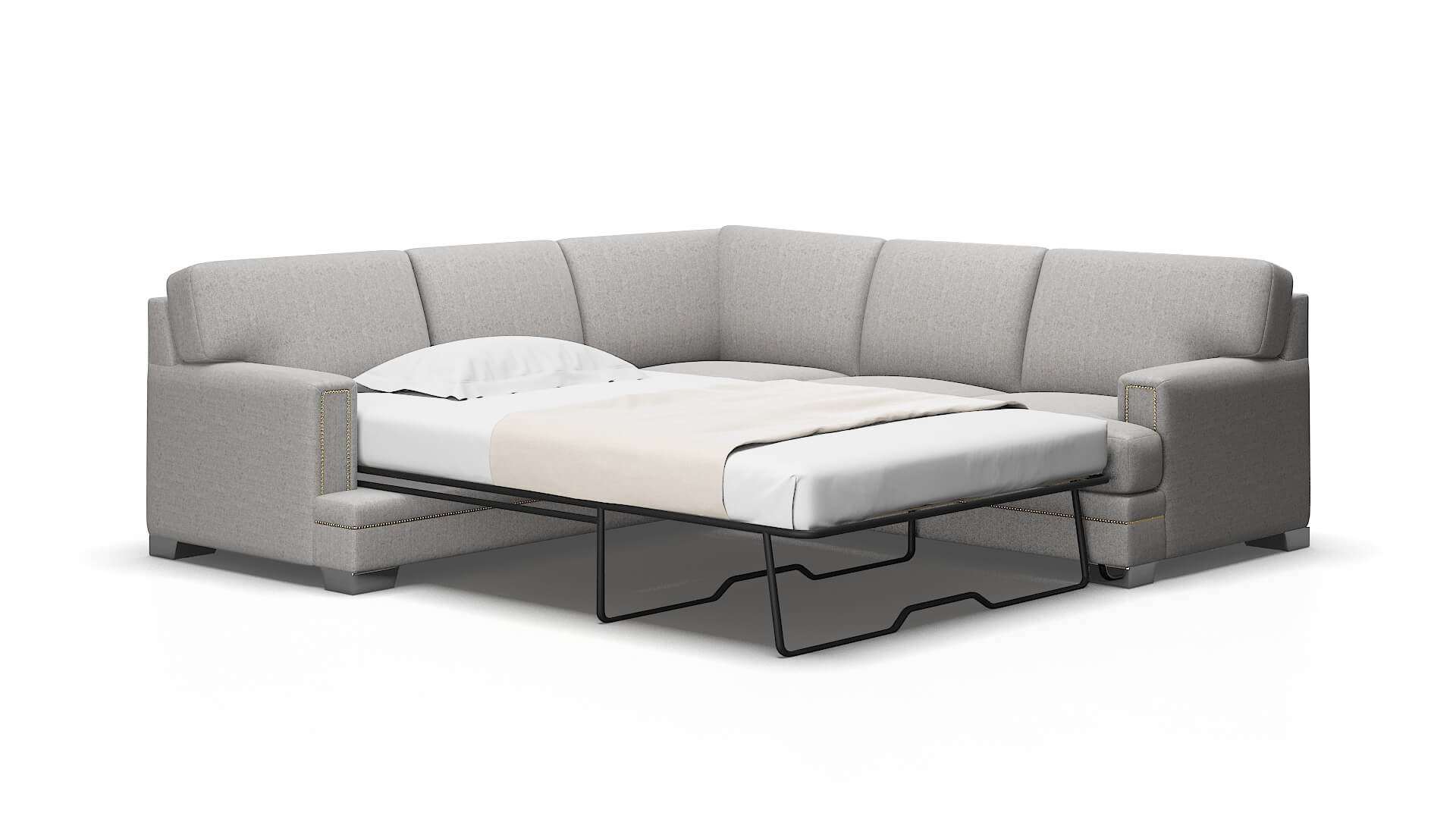 Barcelona Prime Ash Sectional Sleeper Espresso legs 2