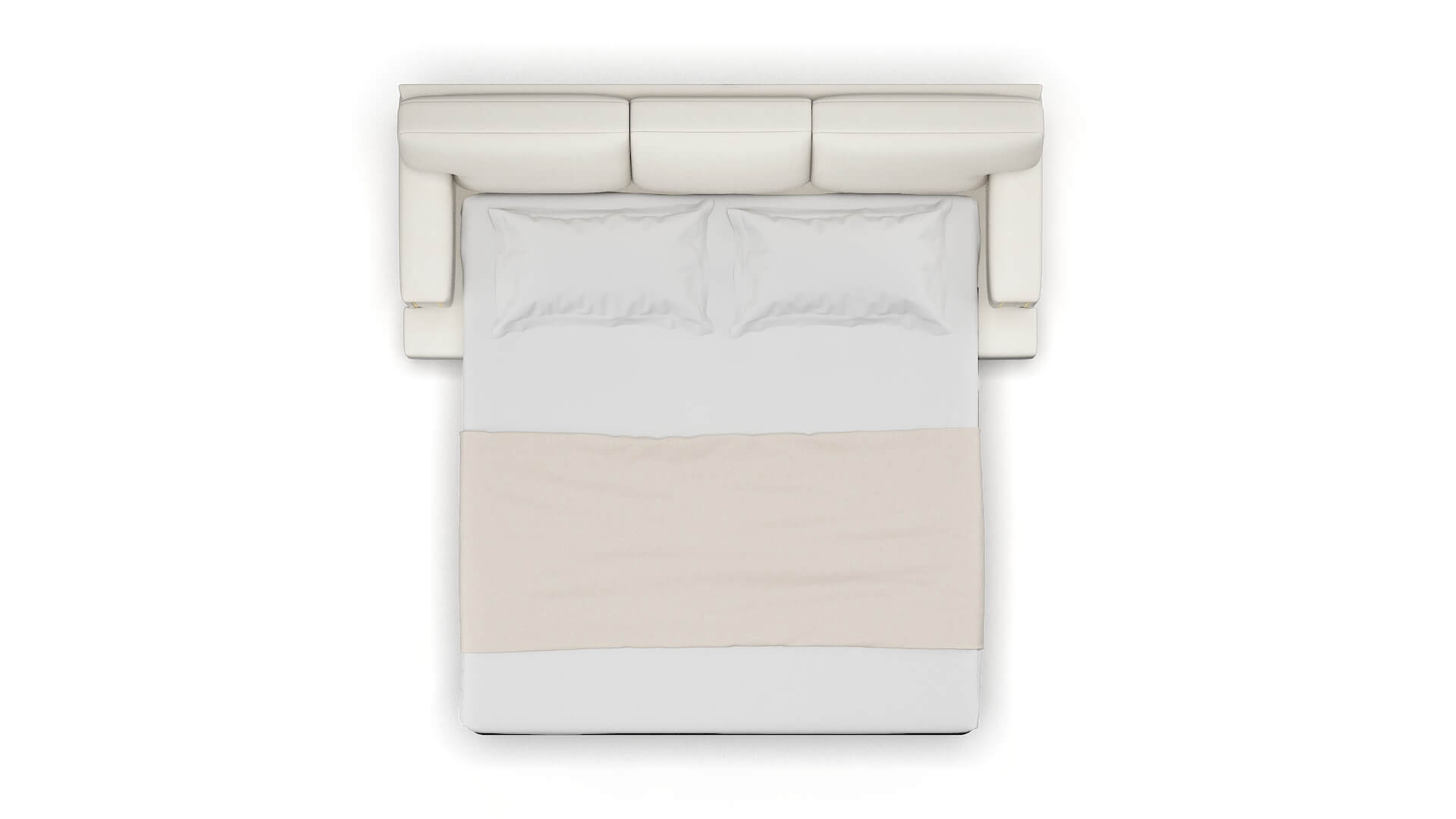 Barcelona R_prize Cream Sofa Sleeper Espresso legs 3