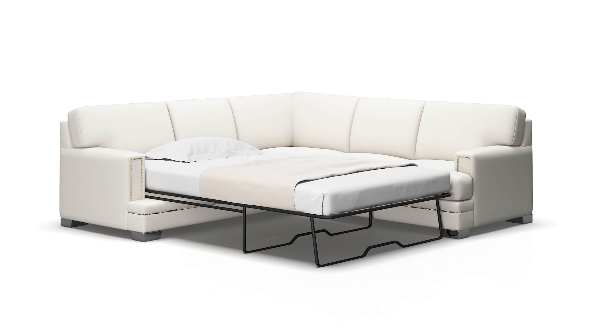 Barcelona Redondo Pearl Sectional Sleeper Espresso legs 2