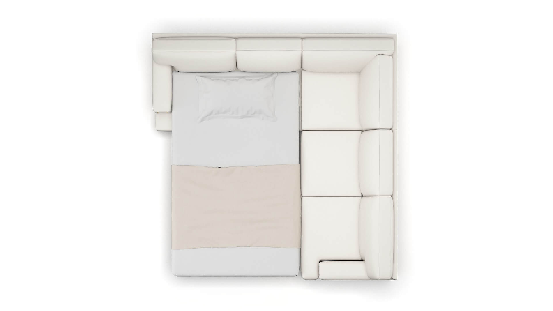 Barcelona Redondo Pearl Sectional Sleeper Espresso legs 3