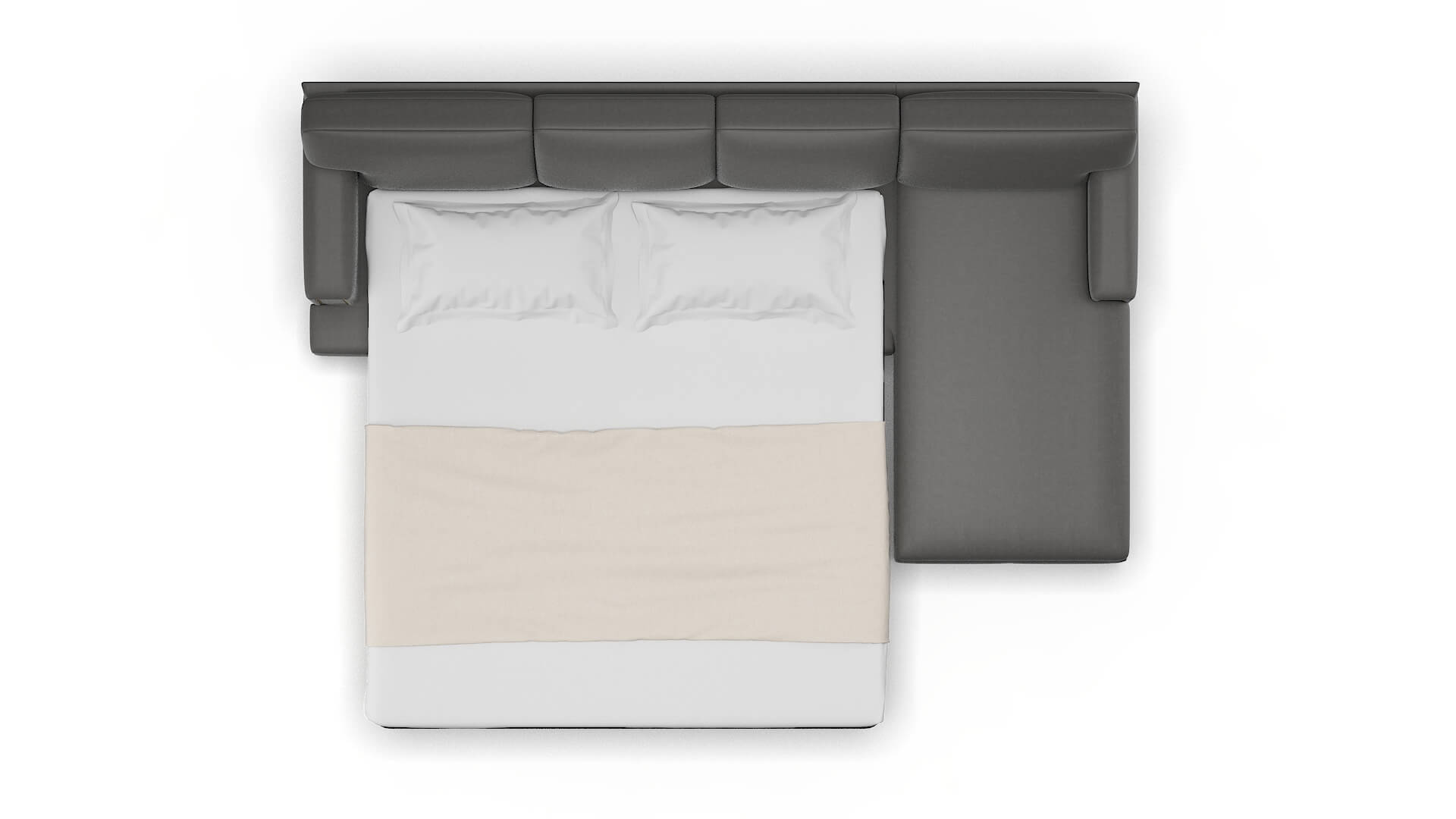 Barcelona Rocket Charcoal Panel Sleeper Espresso legs 3