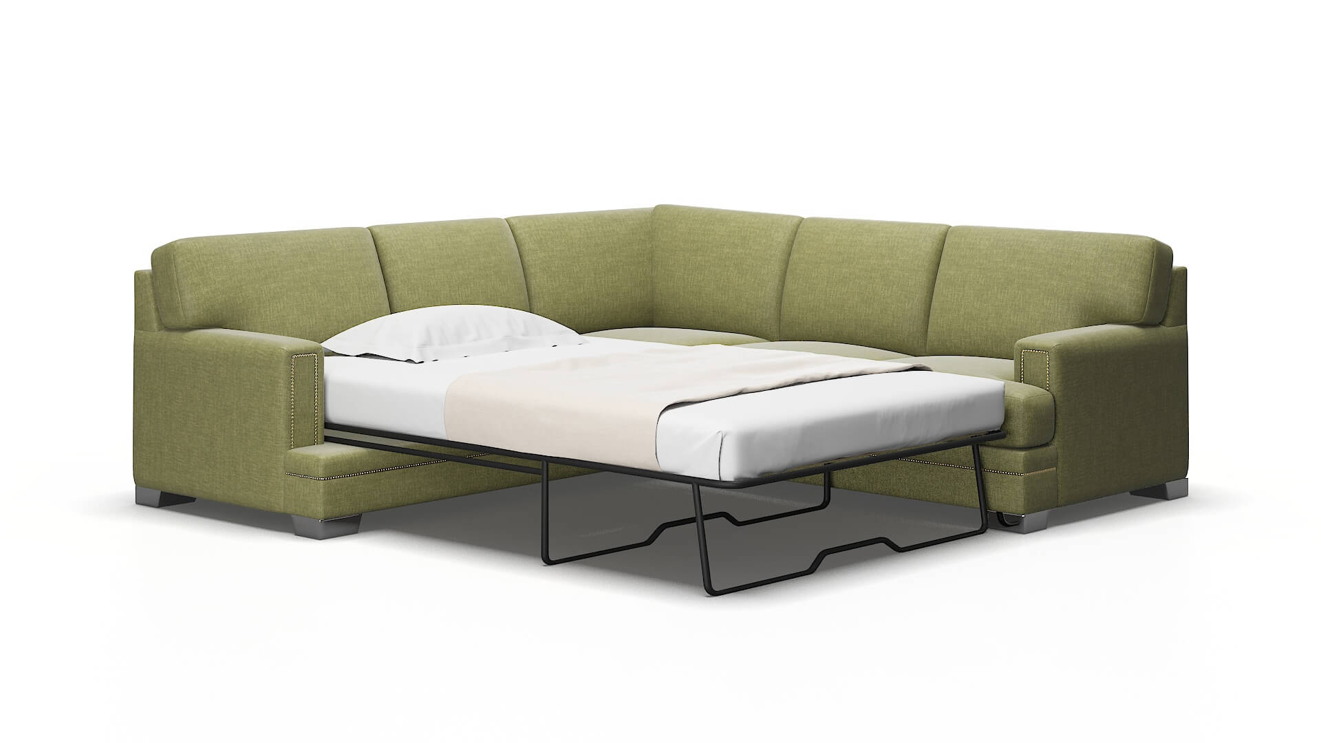 Barcelona Rocket Evergreen Sectional Sleeper Espresso legs 2