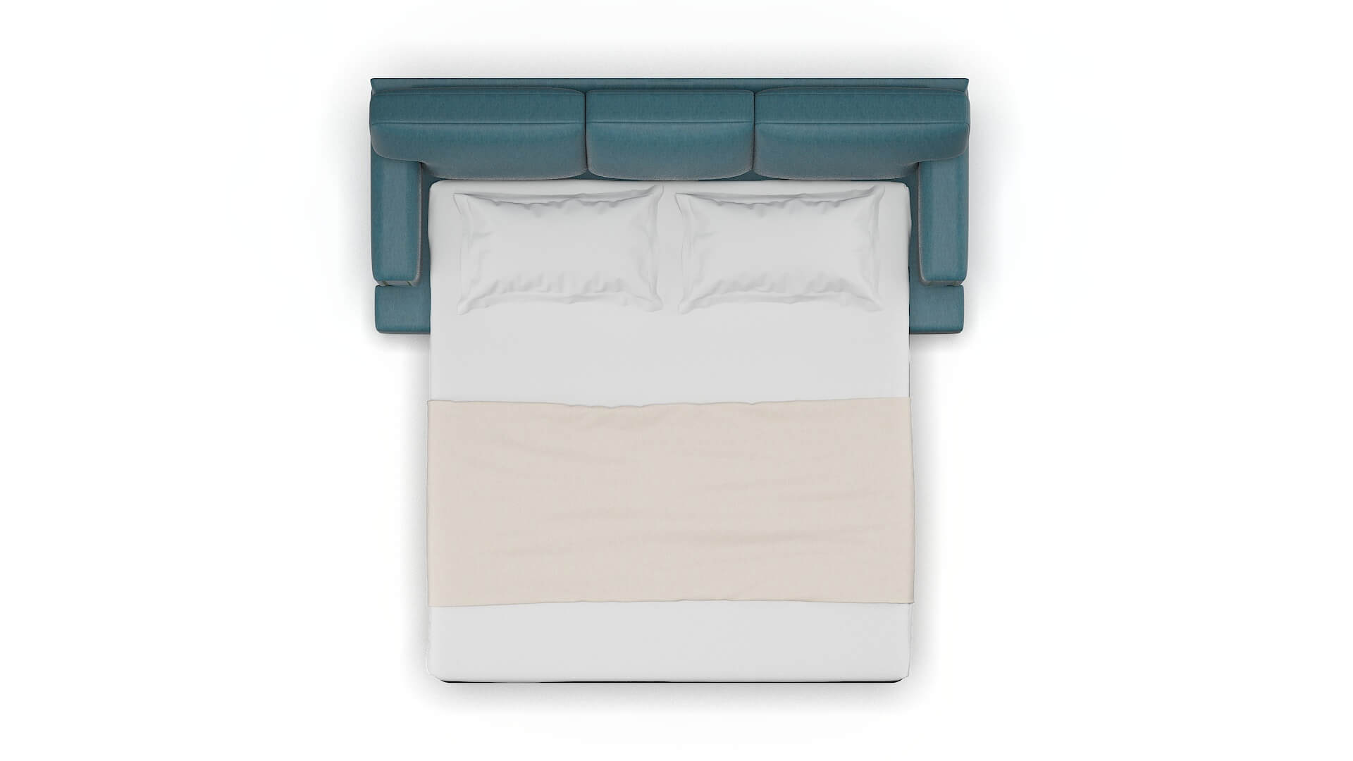 Barcelona Royale Electric_blue Sofa Sleeper Espresso legs 3