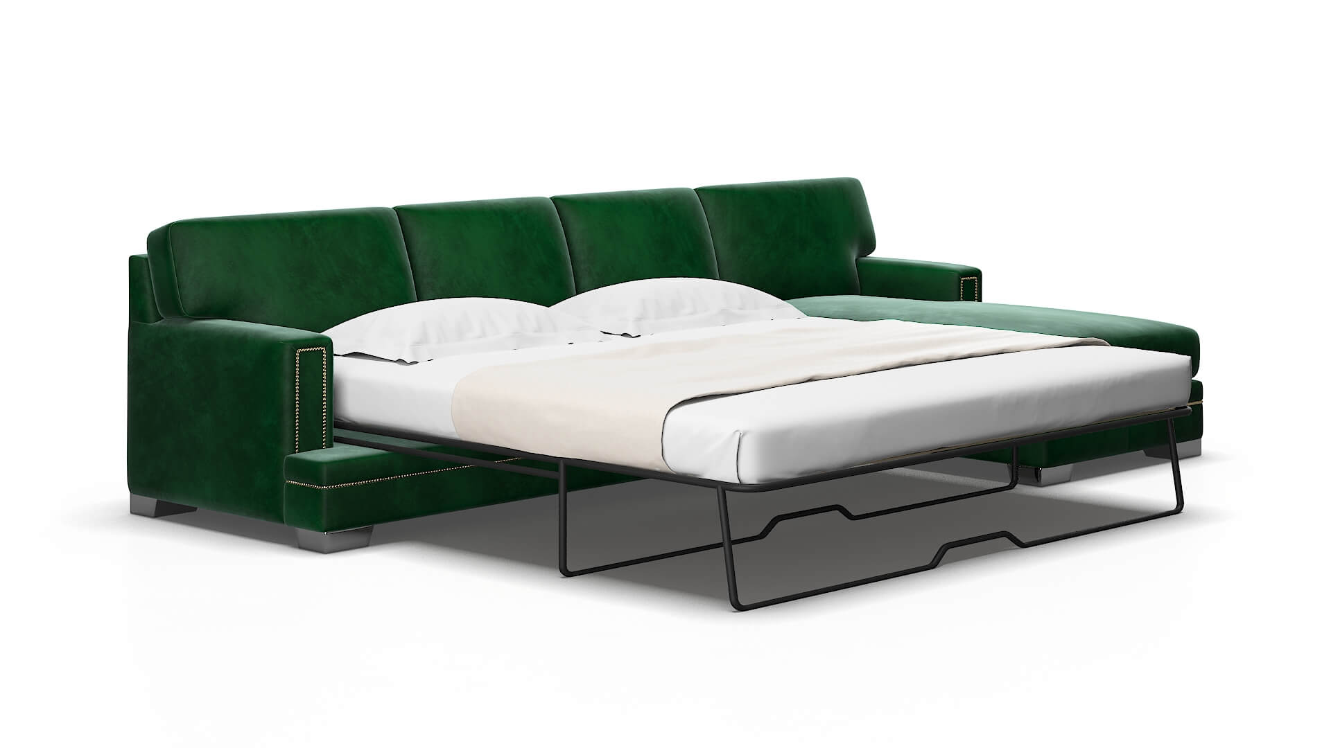 Barcelona Royale Evergreen Panel Sleeper Espresso legs 2