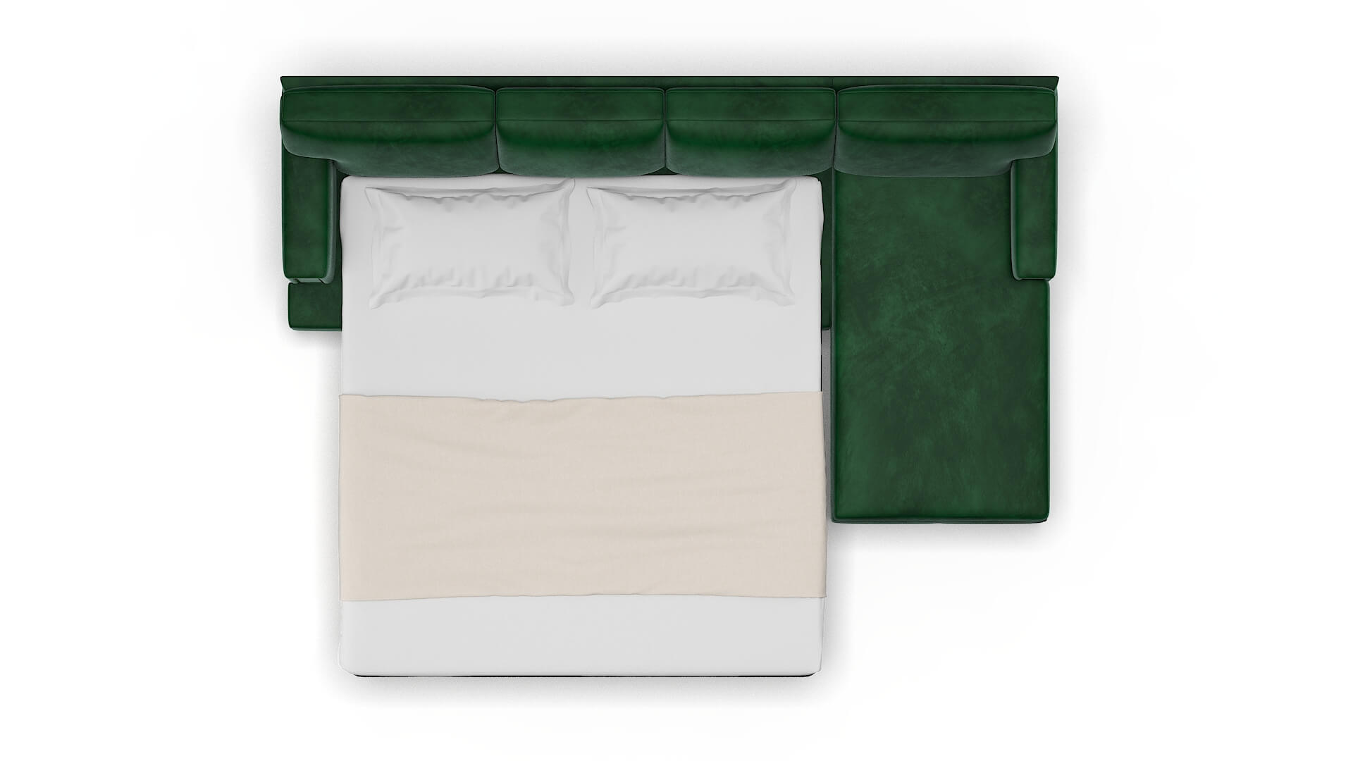 Barcelona Royale Evergreen Panel Sleeper Espresso legs 3