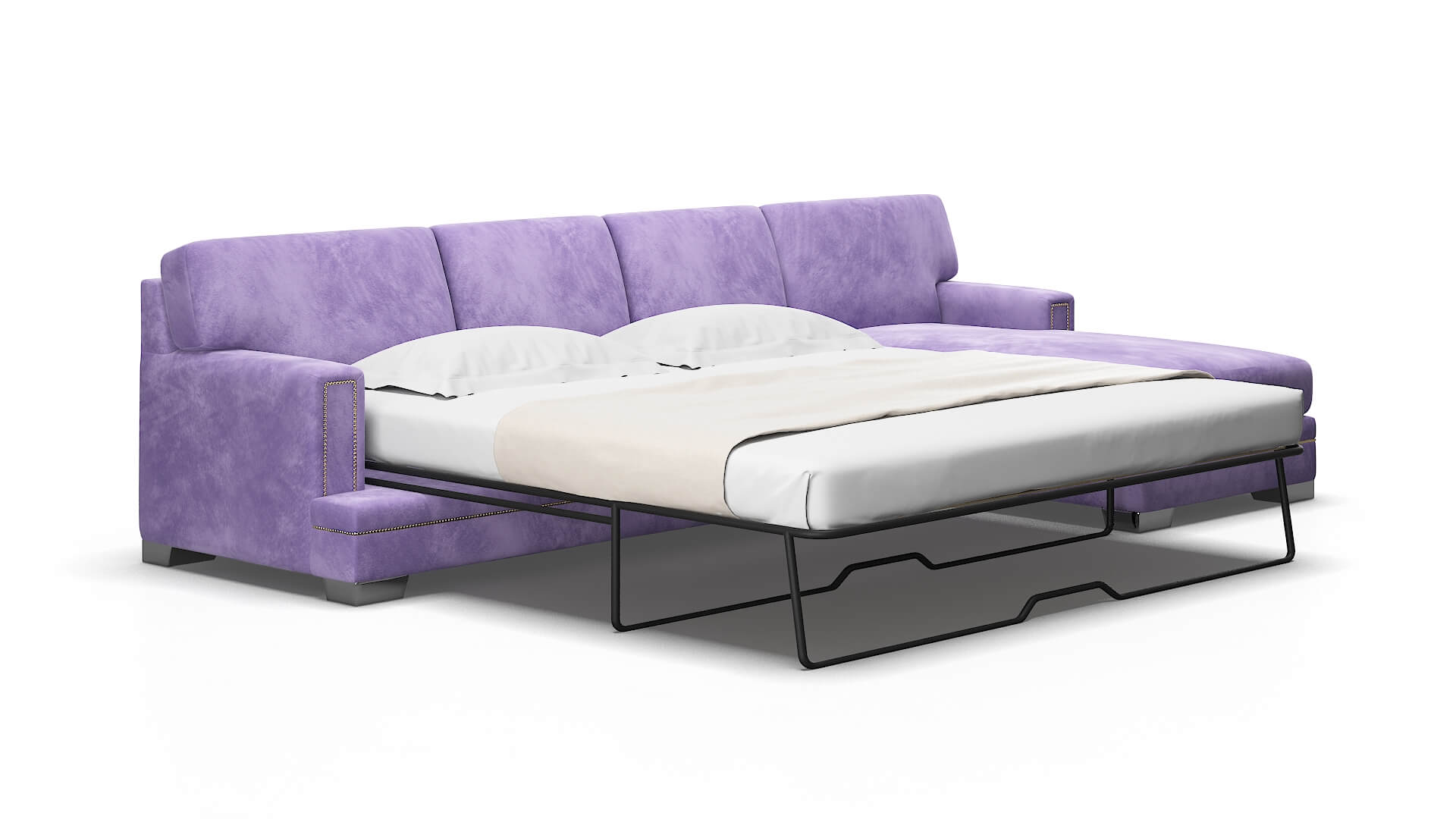 Barcelona Royale Lavender Panel Sleeper Espresso legs 2