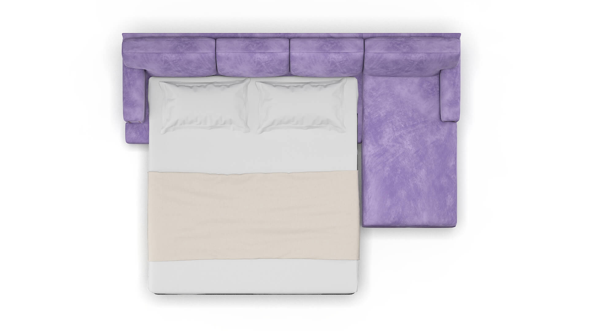 Barcelona Royale Lavender Panel Sleeper Espresso legs 3