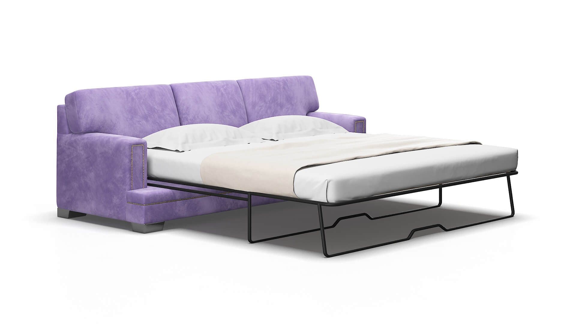 Barcelona Royale Lavender Sofa Sleeper Espresso legs 2