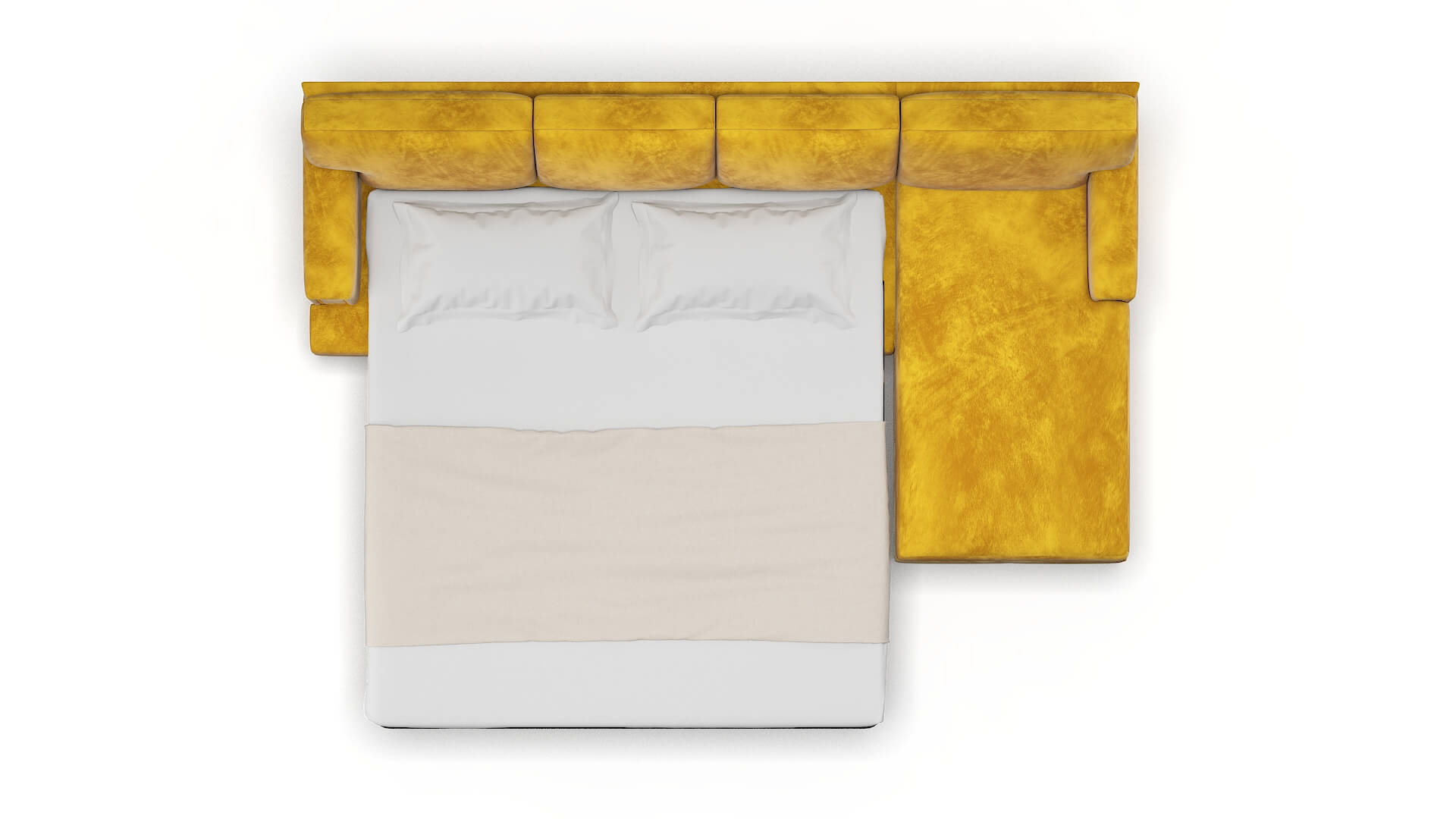 Barcelona Royale Marigold Panel Sleeper Espresso legs 3