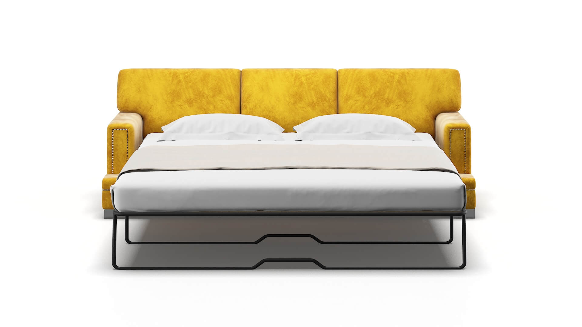 Barcelona Royale Marigold Sofa Sleeper Espresso legs 1