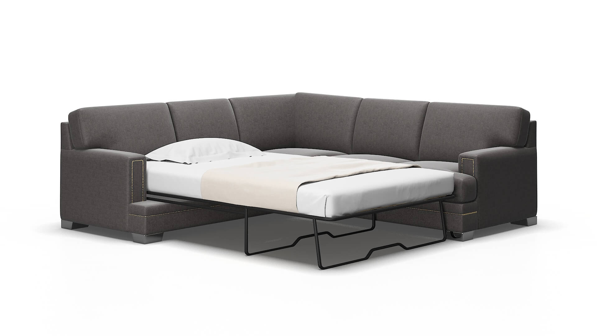 Barcelona Sasha Grey Sectional Sleeper Espresso legs 2