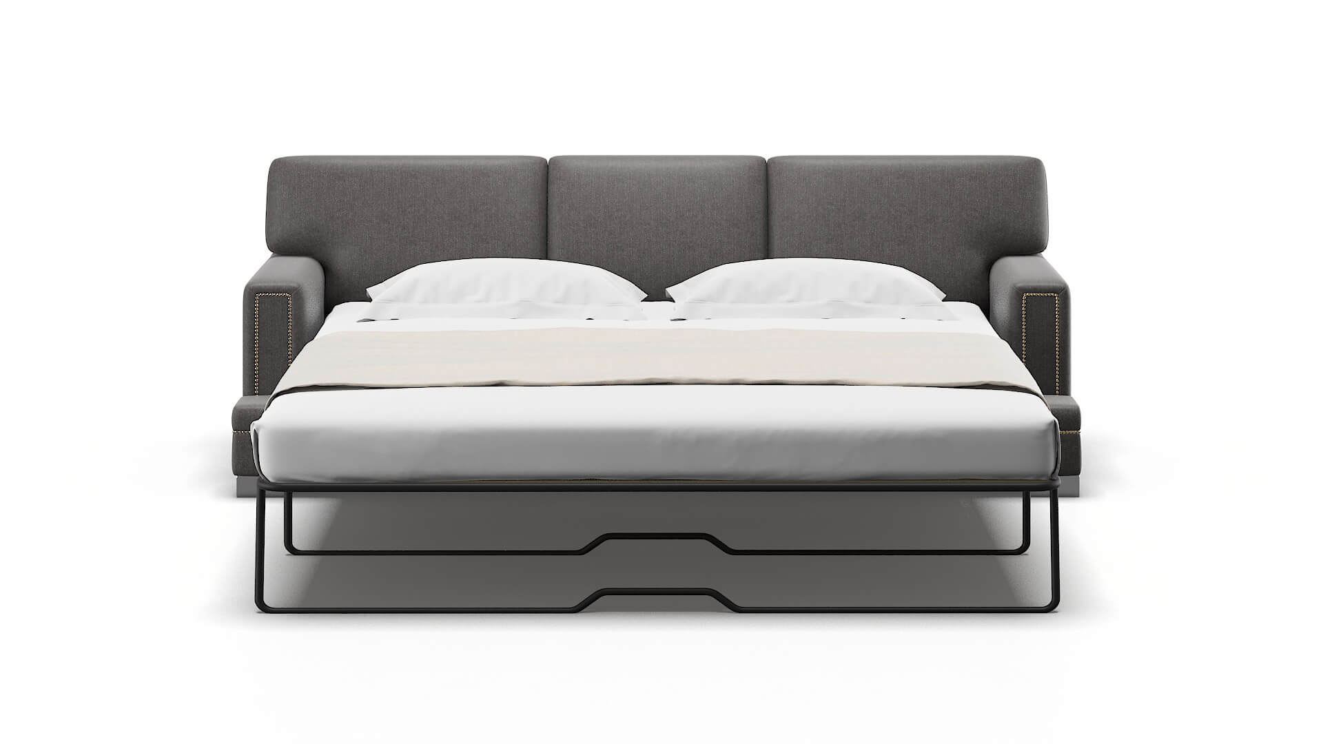 Barcelona Sasha Grey Sofa Sleeper Espresso legs 1