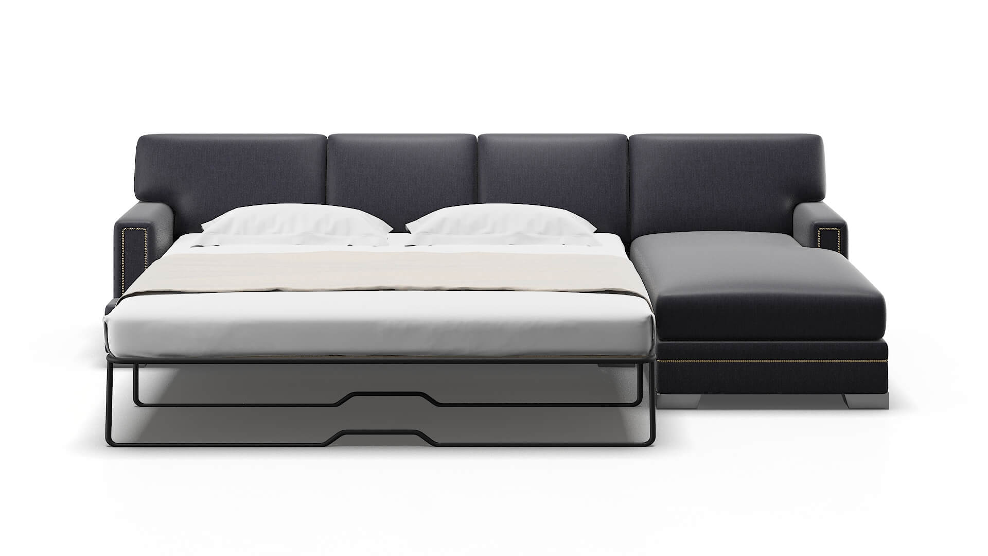 Barcelona Sasha Navy Panel Sleeper Espresso legs 1