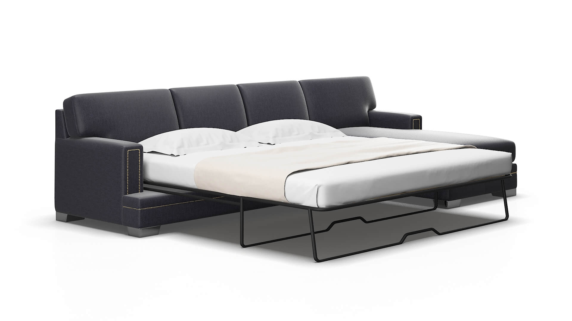 Barcelona Sasha Navy Panel Sleeper Espresso legs 2