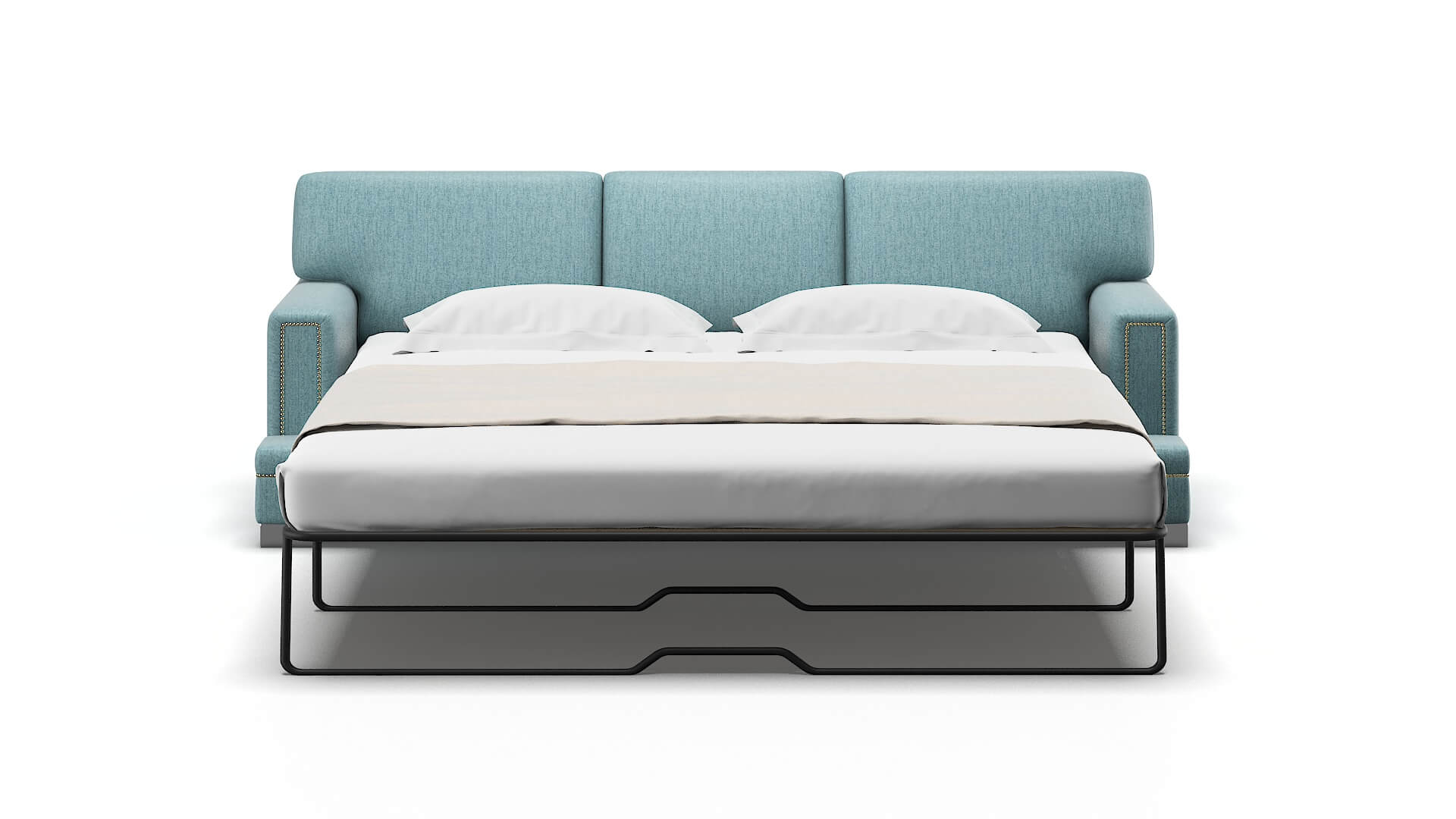 Barcelona Sasha Teal Sofa Sleeper Espresso legs 1