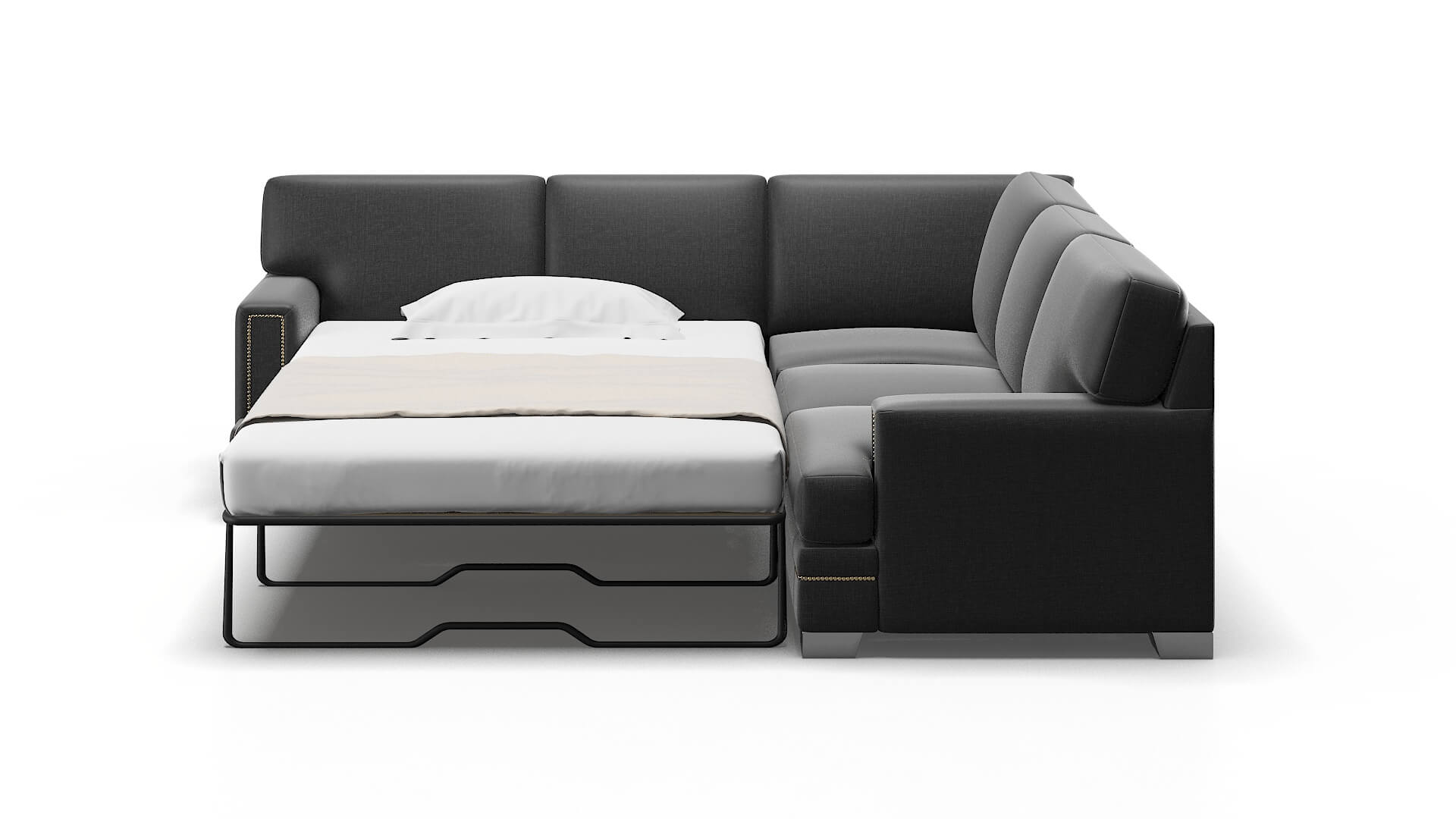 Barcelona Sosoftness 54 Sectional Sleeper Espresso legs 1