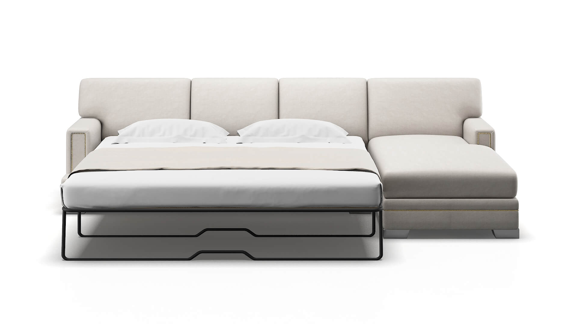 Barcelona Suave Dove Panel Sleeper Espresso legs 1