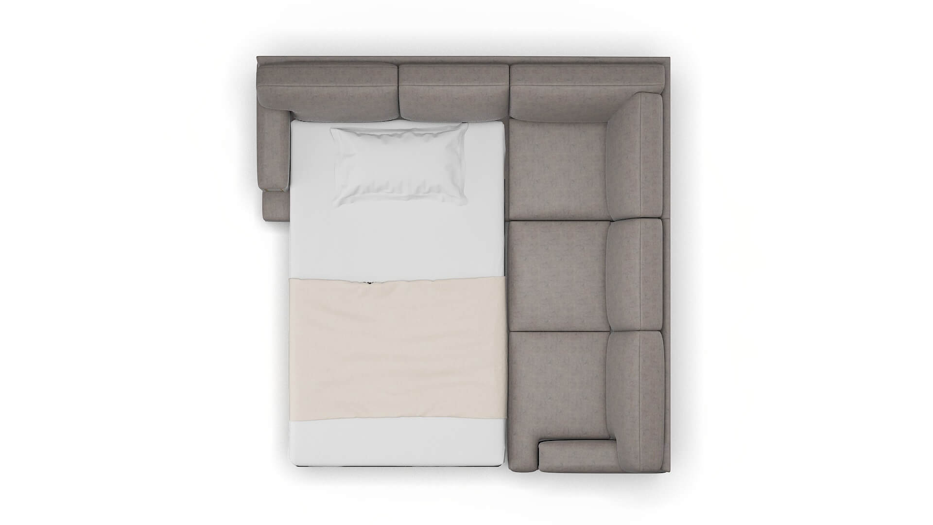 Barcelona Suave Slate Sectional Sleeper Espresso legs 3